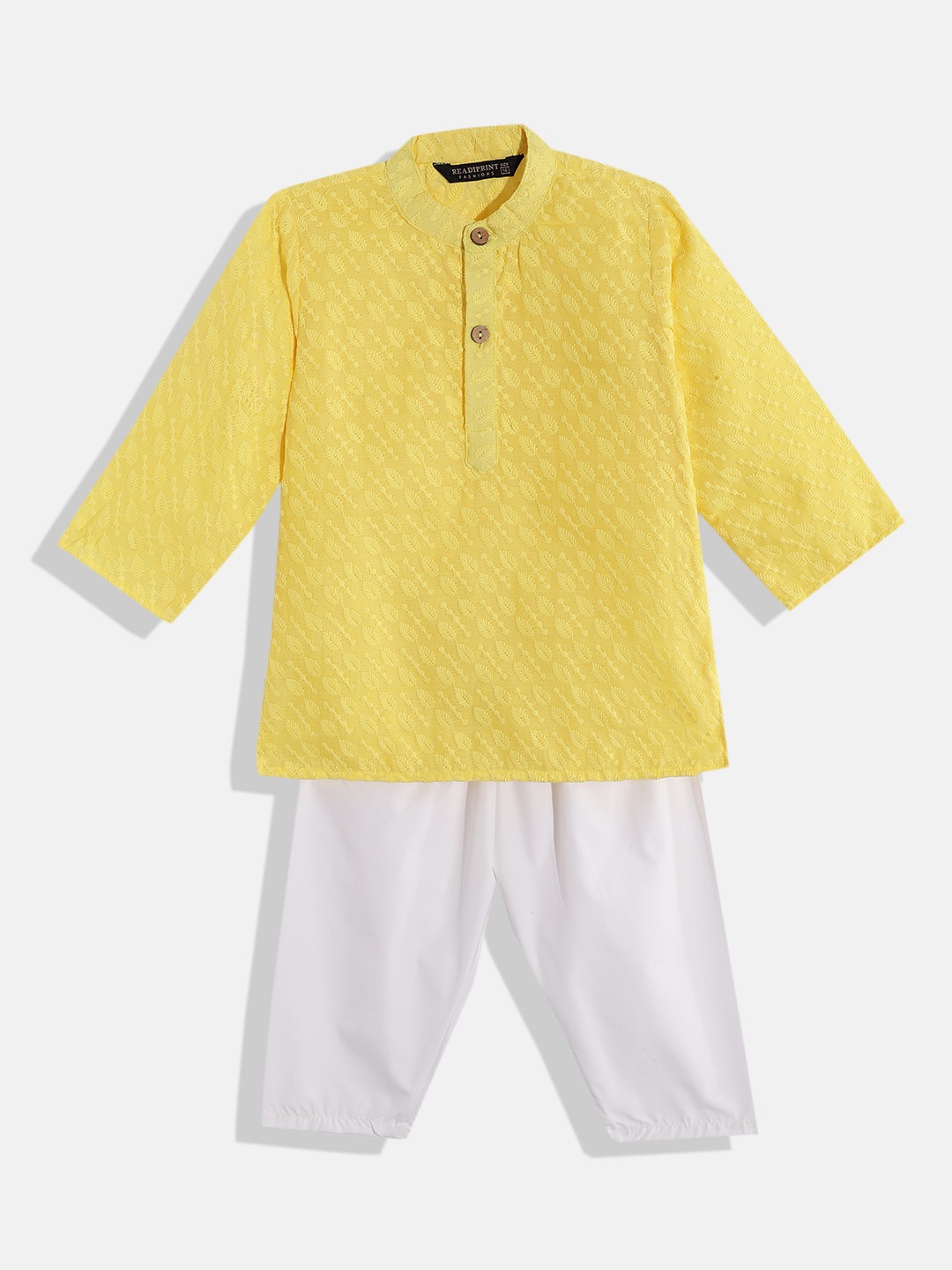 Readiprint Fashions Boys Ethnic Motifs Embroidered Pure Cotton Kurta With Pyjamas, Yellow
Readiprint Fashions Boys Ethnic Motifs Embroidered Pure Cotton Kurta With Pyjamas, Yellow