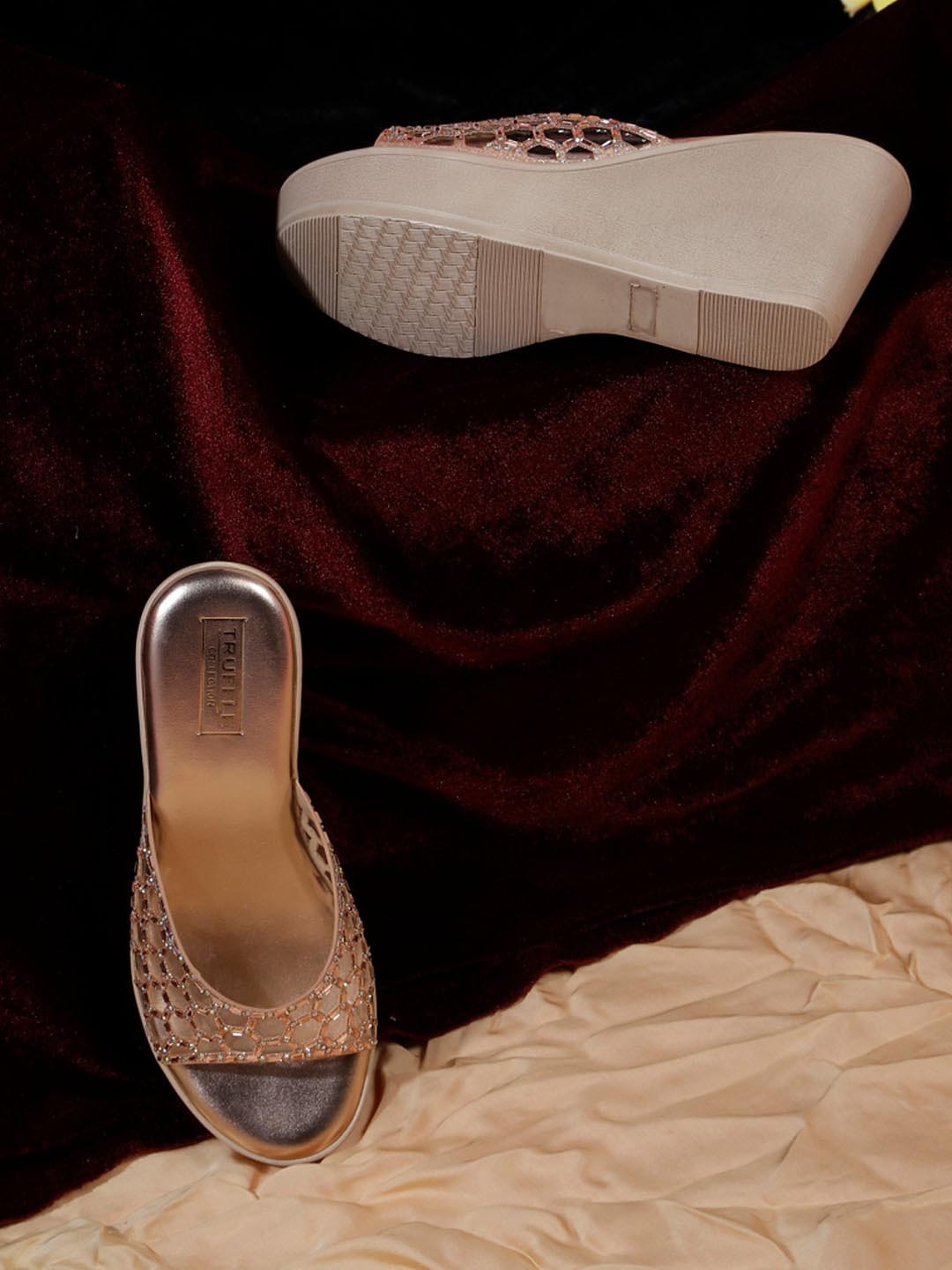 Truffle Collection Block Mules, Rose gold