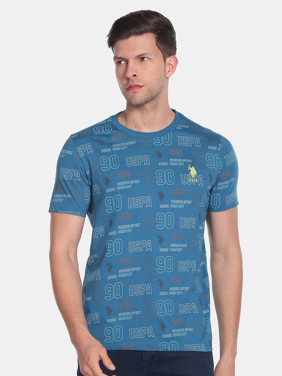 U.S. Polo Assn. Denim Co. Men Plus Size Typography Printed Slim Fit Pure Cotton T-shirt, Blue
U.S. Polo Assn. Denim Co. Men Plus Size Typography Printed Slim Fit Pure Cotton T-shirt, Blue