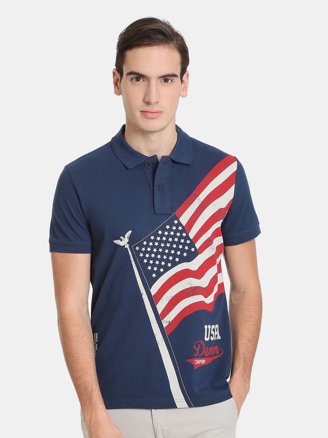 U.S. Polo Assn. Denim Co. Men Printed Polo Collar Slim Fit Cotton T-shirt, Blue
U.S. Polo Assn. Denim Co. Men Printed Polo Collar Slim Fit Cotton T-shirt, Blue