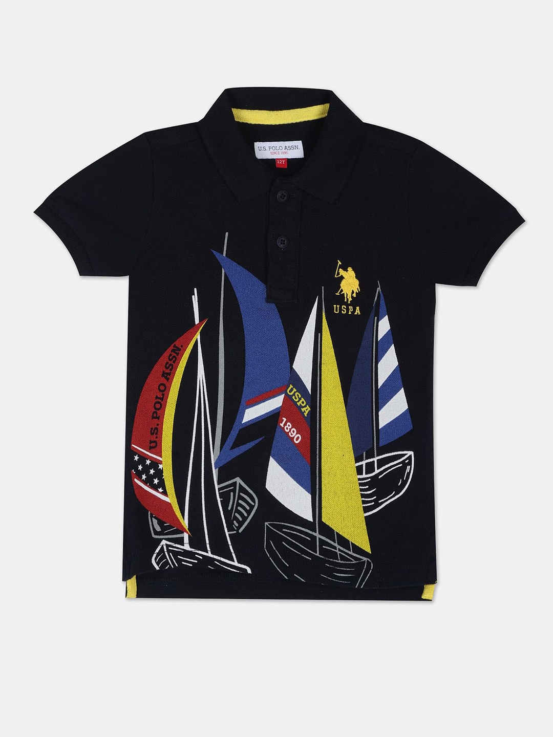 U.S. Polo Assn. Kids Boys Pure Cotton Graphic Printed Polo Collar T-shirt, Navy blue
U.S. Polo Assn. Kids Boys Pure Cotton Graphic Printed Polo Collar T-shirt, Navy blue