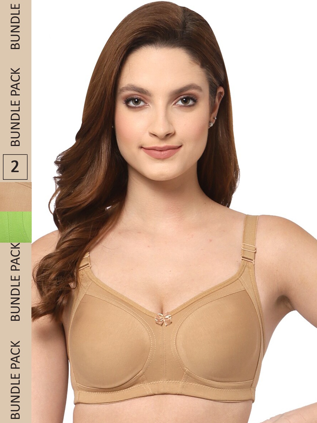 Floret Pack of 2 Non Padded Non-Wired Cotton Full Coverage Everyday Bra With Moulded Cups, Green
Floret Pack of 2 Non Padded Non-Wired Cotton Full Coverage Everyday Bra With Moulded Cups, Green