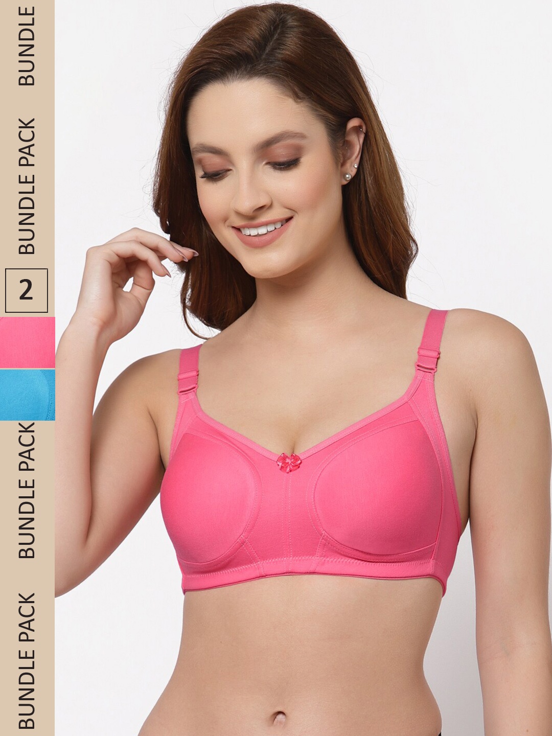 Floret Pack of 2 Non Padded Non-Wired Cotton Full Coverage Everyday Bra With Moulded Cups, Turquoise blue
Floret Pack of 2 Non Padded Non-Wired Cotton Full Coverage Everyday Bra With Moulded Cups, Turquoise blue