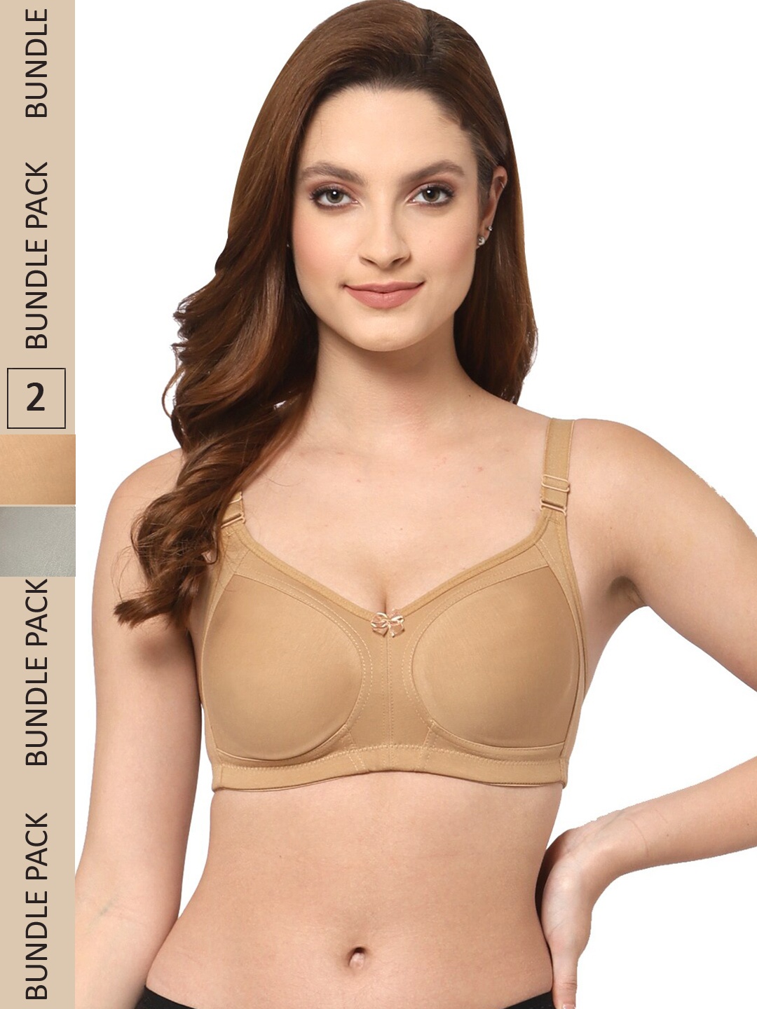 Floret Pack of 2 Non Padded Non-Wired Cotton Full Coverage Everyday Bra With Moulded Cups, Green
Floret Pack of 2 Non Padded Non-Wired Cotton Full Coverage Everyday Bra With Moulded Cups, Green