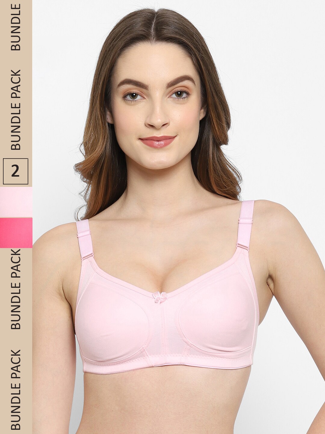 Floret Pack of 2 Non Padded Non-Wired Cotton Full Coverage Everyday Bra With Moulded Cups, Rose
Floret Pack of 2 Non Padded Non-Wired Cotton Full Coverage Everyday Bra With Moulded Cups, Rose