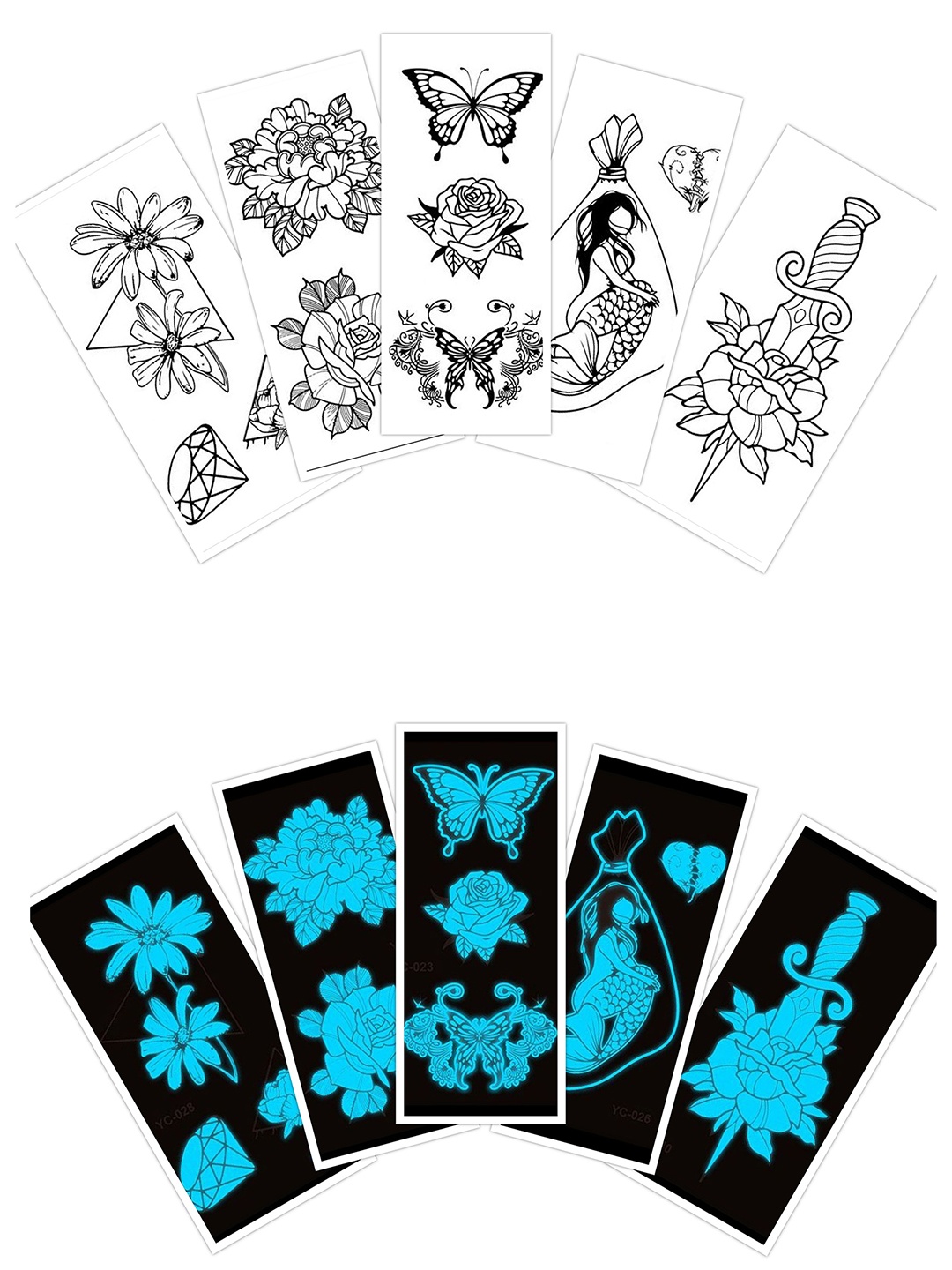 S.A.V.I. 5 Pcs Glow In Dark Water Proof & Long Lasting Temporary 3D Tattoo Stickers, Blue
S.A.V.I. 5 Pcs Glow In Dark Water Proof & Long Lasting Temporary 3D Tattoo Stickers, Blue