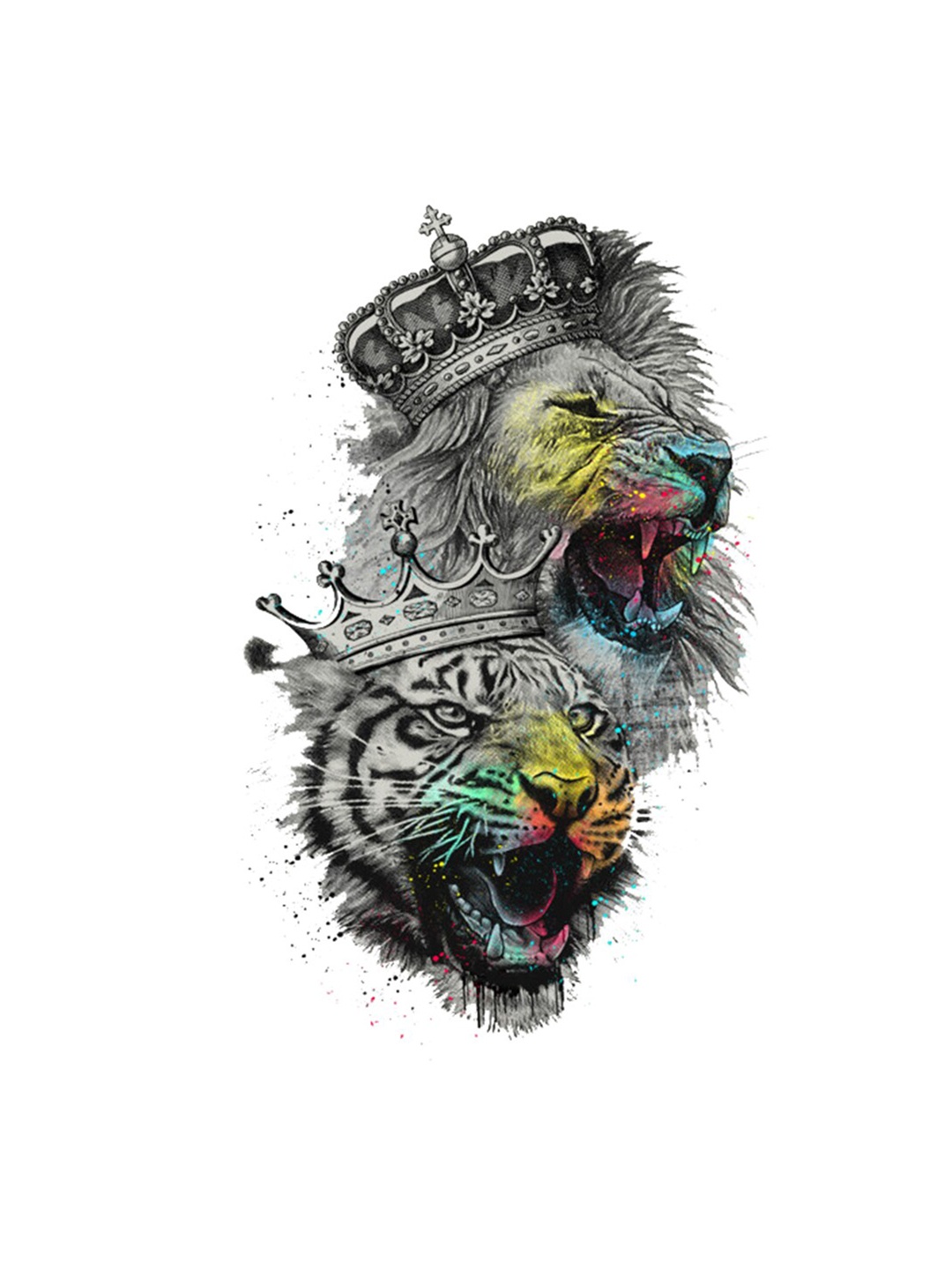 S.A.V.I. 3D Crowned Tiger King Lion Water Proof & Long Lasting Temporary Tattoo, Black
S.A.V.I. 3D Crowned Tiger King Lion Water Proof & Long Lasting Temporary Tattoo, Black
