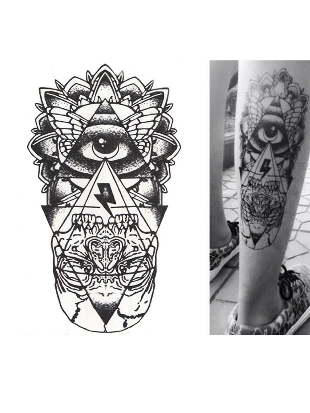 S.A.V.I. Evil Eyes Temporary 3D Tattoo Sticker, Black
