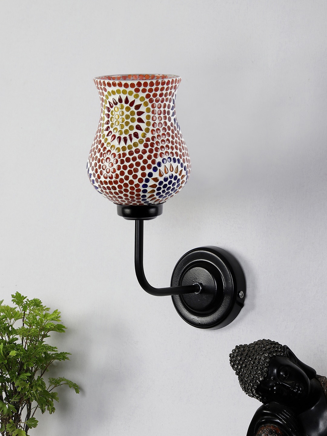 Devansh White & Red Textured Mosaic Glass Shade Wall Mounted Metal Lamp With Iron Base
Devansh White & Red Textured Mosaic Glass Shade Wall Mounted Metal Lamp With Iron Base