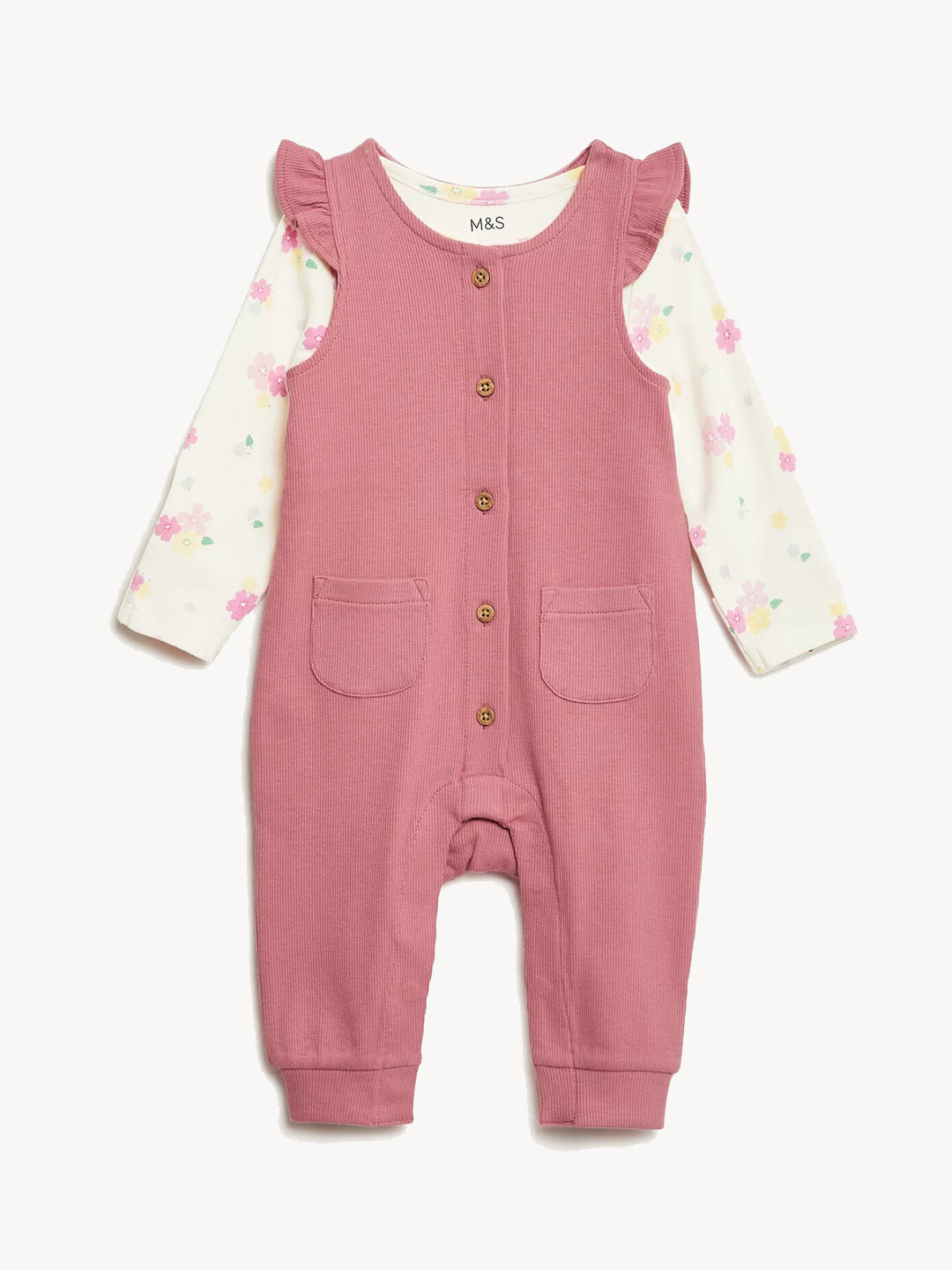 Marks & Spencer Infants Pure Cotton Dungaree with Printed Bodysuit, Pink
Marks & Spencer Infants Pure Cotton Dungaree with Printed Bodysuit, Pink