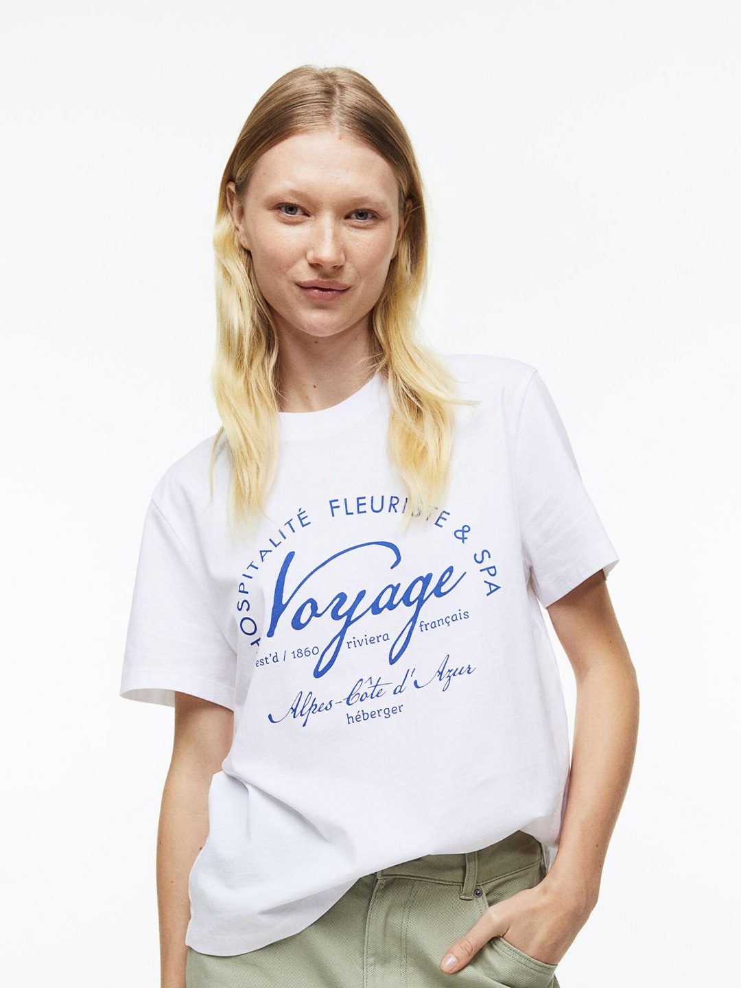 H&M Women Cotton T-shirt, White
