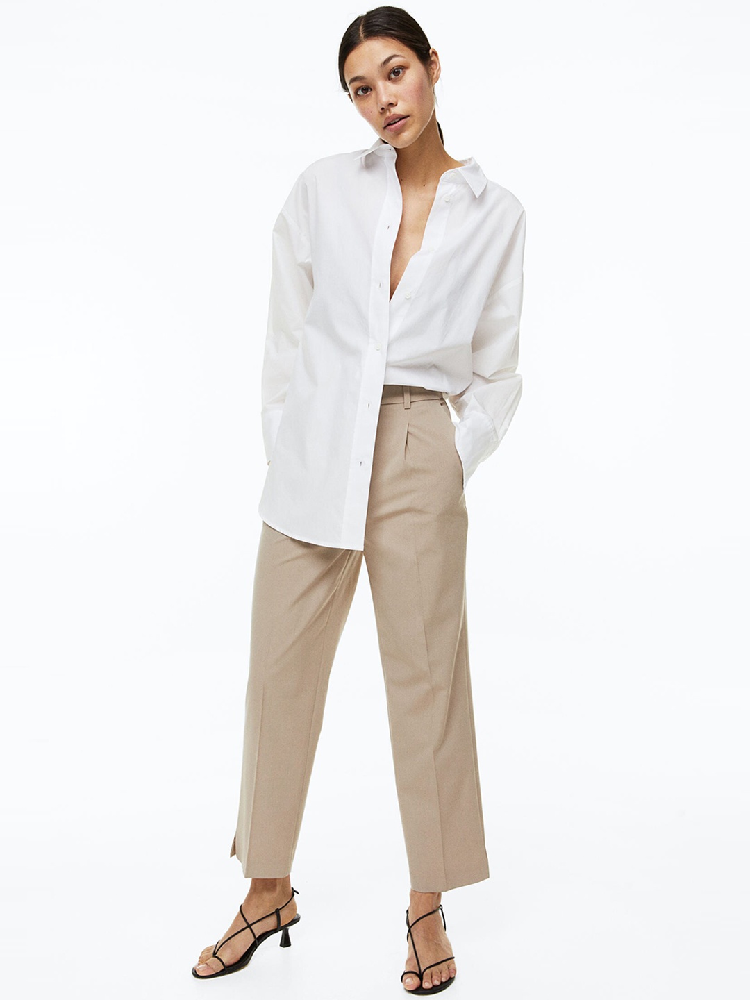 H&M Women Tailored Trousers, Beige
