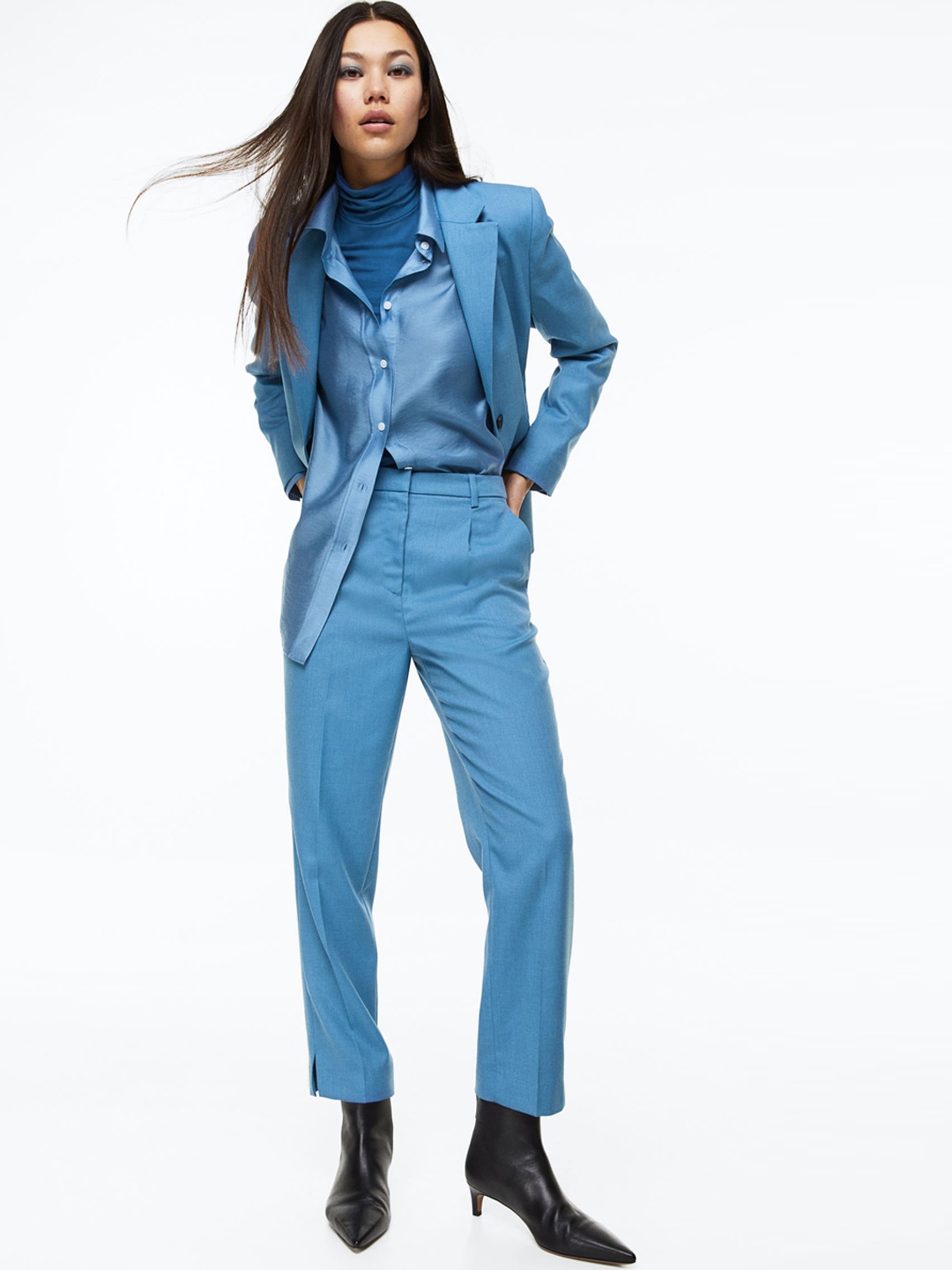 H&M Women Tailored Trousers, Blue