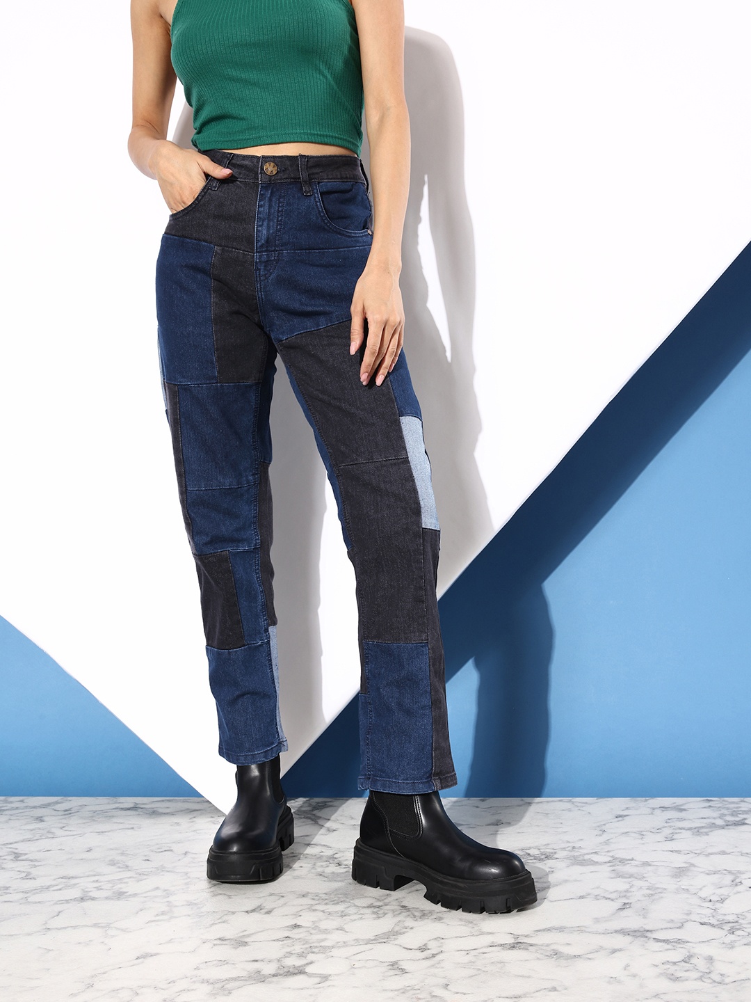 Kook N Keech Women Cool Blue Straight Fit Colourblocked Stretchable Upgraded denims Jeans
Kook N Keech Women Cool Blue Straight Fit Colourblocked Stretchable Upgraded denims Jeans