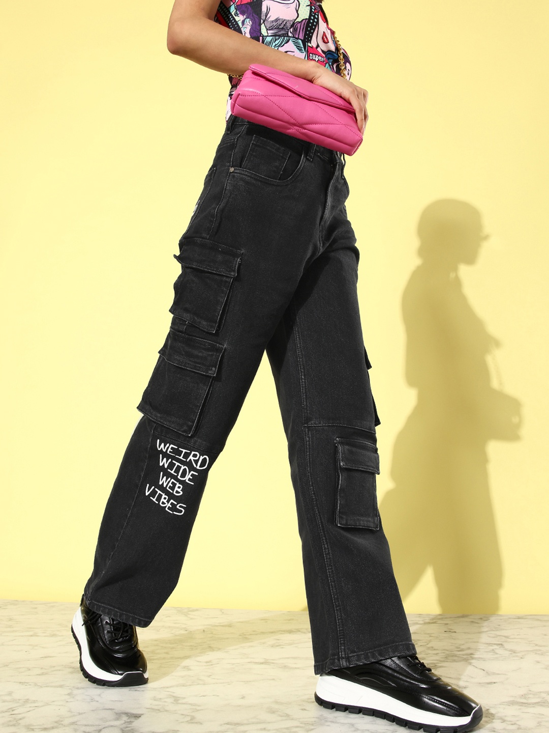 Kook N Keech Women Faded Black Baggy Printed Stretchable Hollaback Hipster Cargoes Jeans
Kook N Keech Women Faded Black Baggy Printed Stretchable Hollaback Hipster Cargoes Jeans