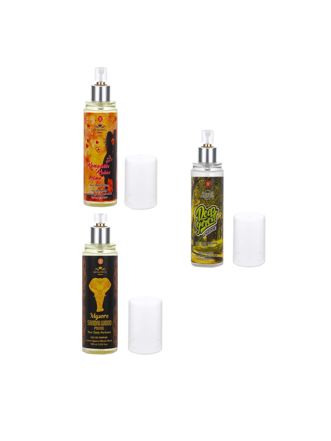 Menjewell Women Set of Mysore Sandalwood+Romantic Rain+Deep Forest EDP - 105 ml Each, Yellow
Menjewell Women Set of Mysore Sandalwood+Romantic Rain+Deep Forest EDP - 105 ml Each, Yellow