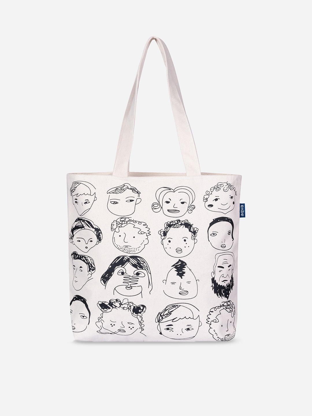 AQVA Printed Shopper Tote Bag, White