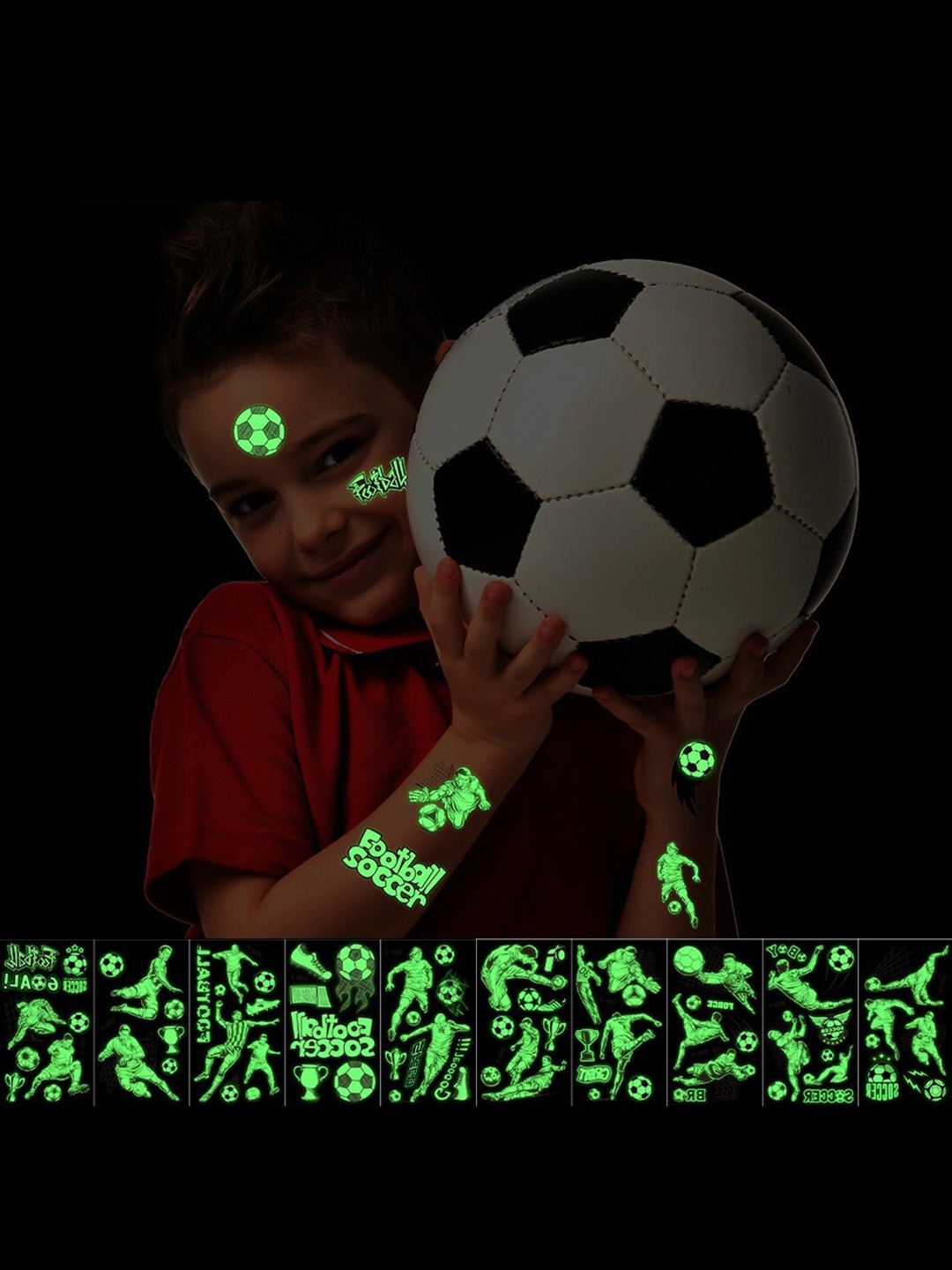 S.A.V.I. 10 Sheets Sports Football Glow In Dark Luminous Temporary Tattoo Stickers, Black
S.A.V.I. 10 Sheets Sports Football Glow In Dark Luminous Temporary Tattoo Stickers, Black