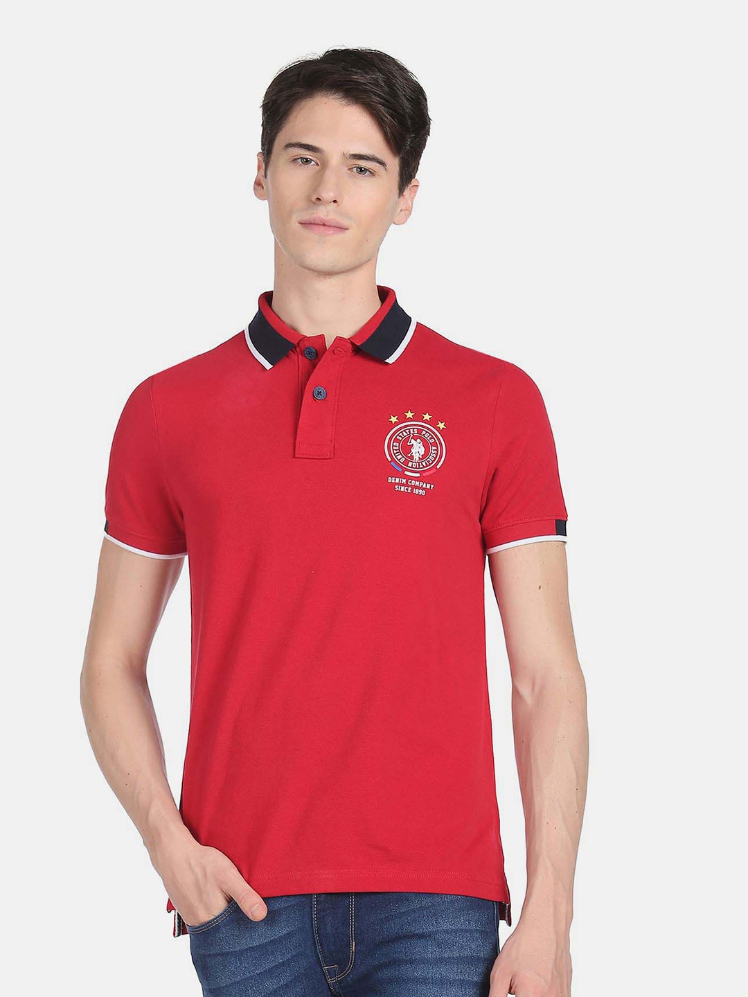 U.S. Polo Assn. Denim Co. Men Plus Size Polo Collar Pure Cotton Slim Fit T-shirt, Red
U.S. Polo Assn. Denim Co. Men Plus Size Polo Collar Pure Cotton Slim Fit T-shirt, Red