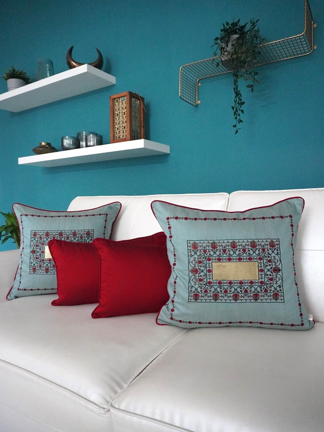 TARA- Sparkling Homes Blue & Maroon Set of 4 Floral Embroidered Square Cushion Covers
TARA- Sparkling Homes Blue & Maroon Set of 4 Floral Embroidered Square Cushion Covers