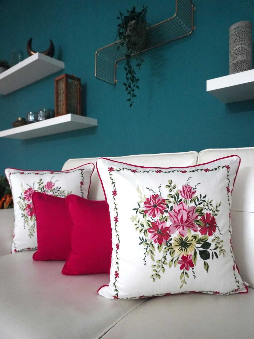 TARA- Sparkling Homes White & Pink Set of 4 Floral Embroidered Square Cushion Covers
TARA- Sparkling Homes White & Pink Set of 4 Floral Embroidered Square Cushion Covers