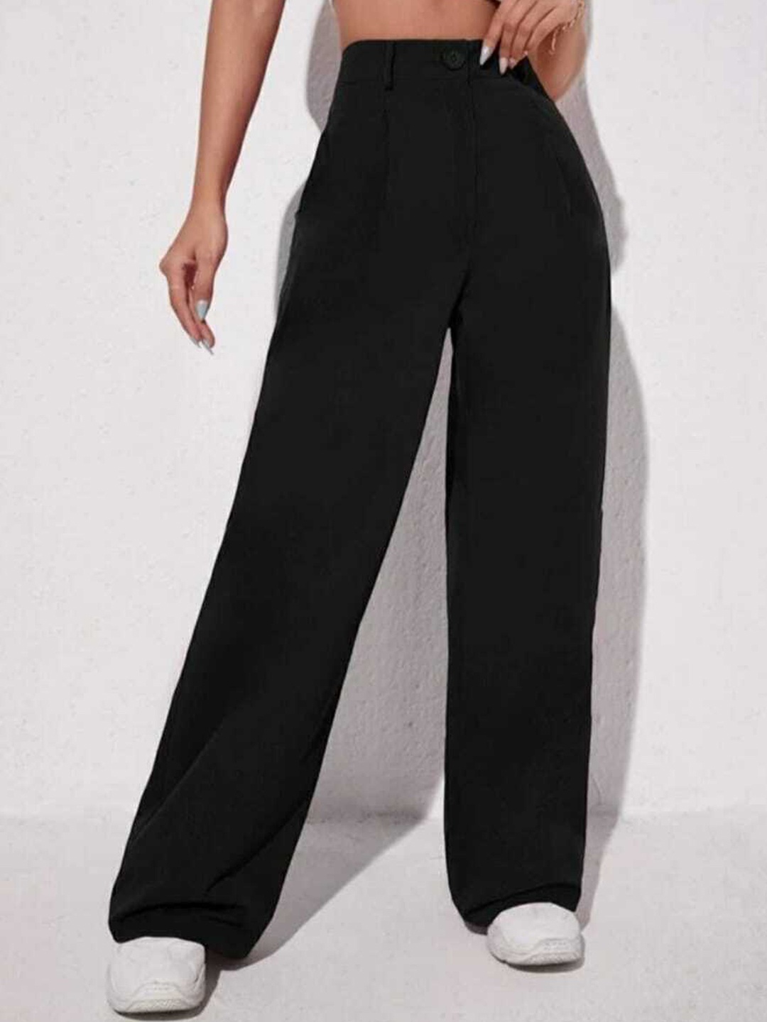 BROADSTAR Women Relaxed Straight Leg Loose Fit High-Rise Easy Wash Pleated Trousers, Black
BROADSTAR Women Relaxed Straight Leg Loose Fit High-Rise Easy Wash Pleated Trousers, Black