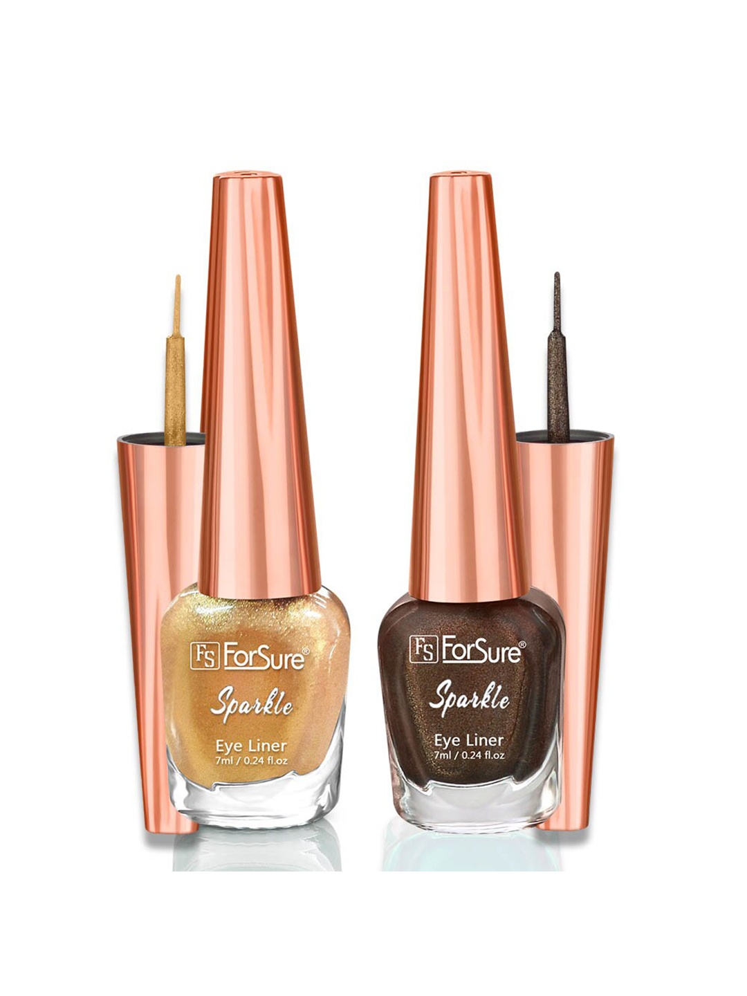 ForSure Set of 2 Sparkle Absolute Shine Liquid Glitter Eyeliners 7 ml Each - Shade 04 & 06, Gold
ForSure Set of 2 Sparkle Absolute Shine Liquid Glitter Eyeliners 7 ml Each - Shade 04 & 06, Gold