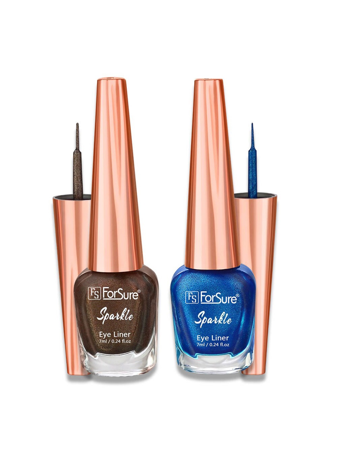 ForSure Set of 2 Sparkle Absolute Shine Liquid Glitter Eyeliners 7 ml Each - Shade 06 & 07, Brown
ForSure Set of 2 Sparkle Absolute Shine Liquid Glitter Eyeliners 7 ml Each - Shade 06 & 07, Brown