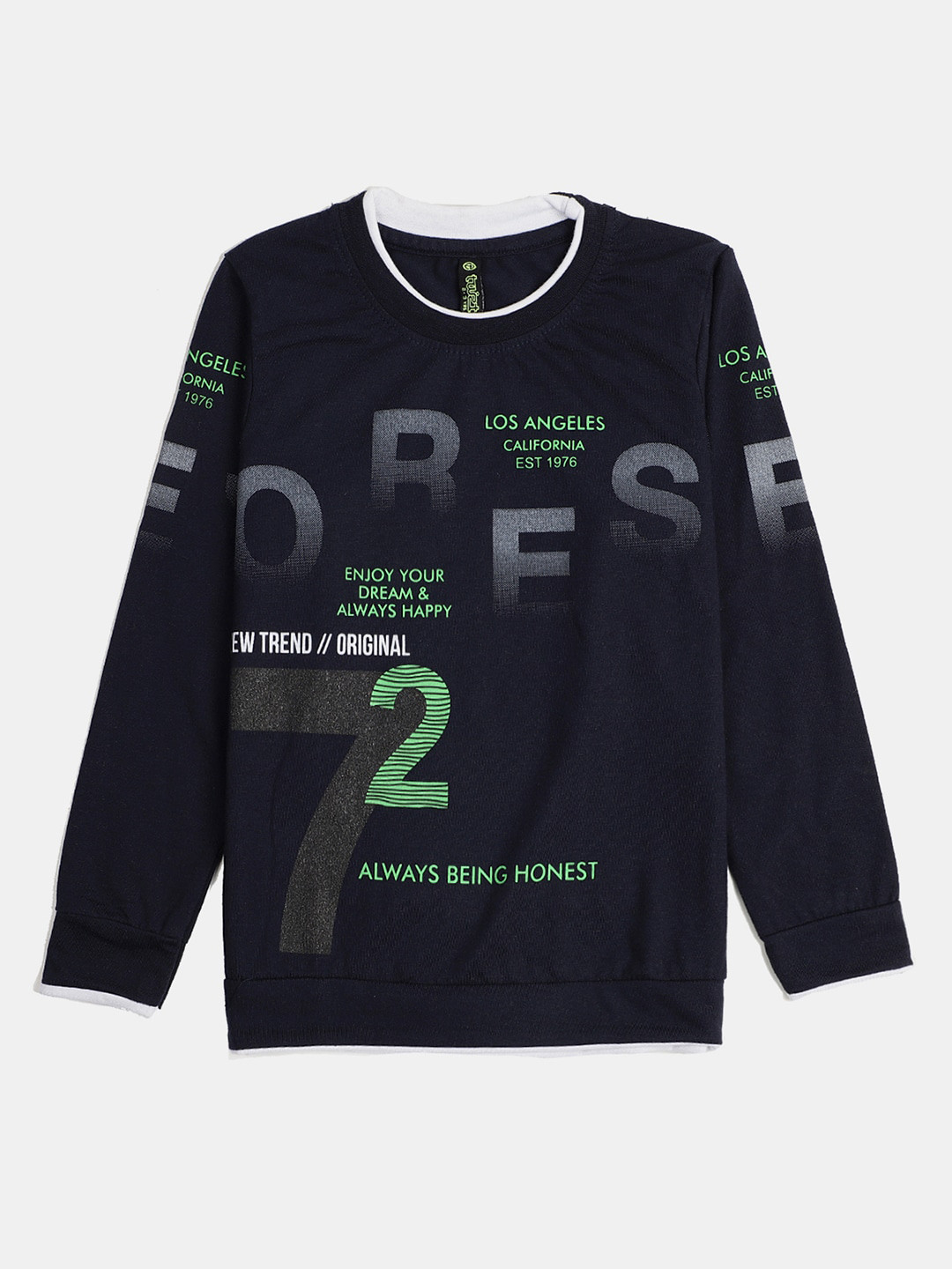 V-Mart Boys Typography Printed Cotton T-shirt, Navy blue
V-Mart Boys Typography Printed Cotton T-shirt, Navy blue