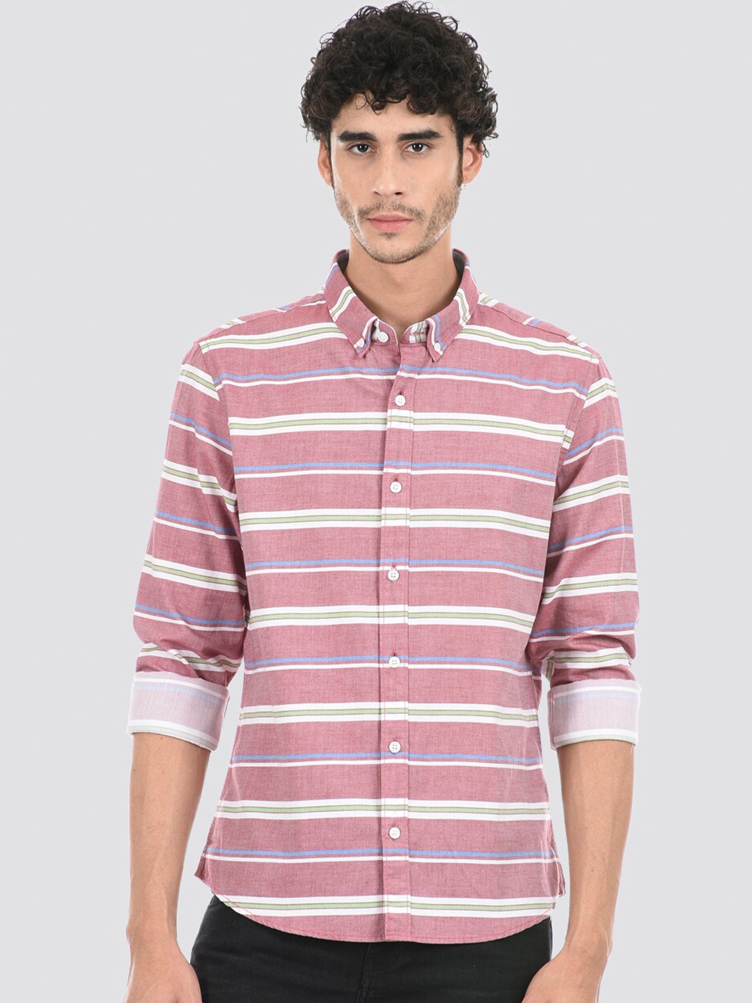 LONDON FOG Men Horizontal Stripes Button-Down Collar Cotton Casual Shirt, Mauve
LONDON FOG Men Horizontal Stripes Button-Down Collar Cotton Casual Shirt, Mauve