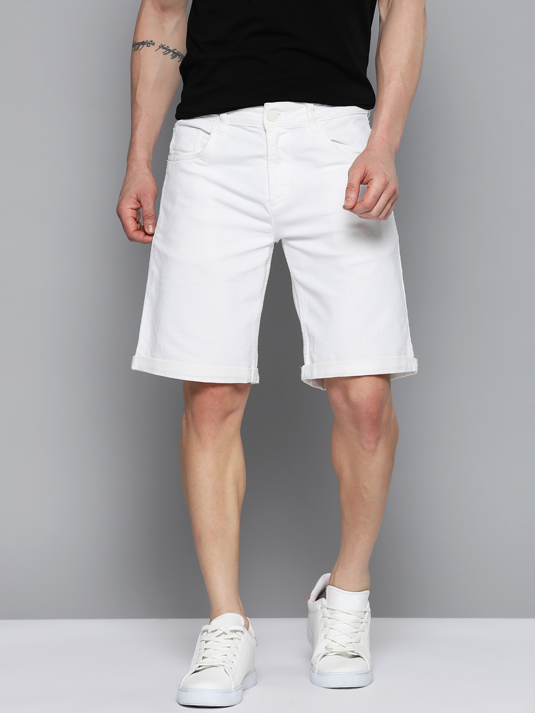 Mast & Harbour Men White Shorts