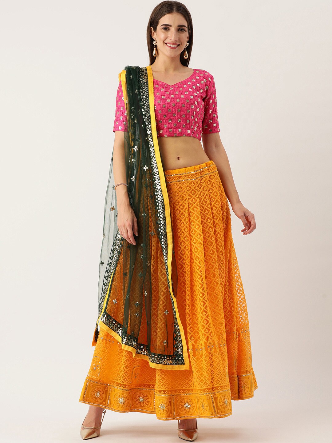 Zainab chottani Sequinned Semi-Stitched Lehenga & Unstitched Blouse With Dupatta, Pink
Zainab chottani Sequinned Semi-Stitched Lehenga & Unstitched Blouse With Dupatta, Pink