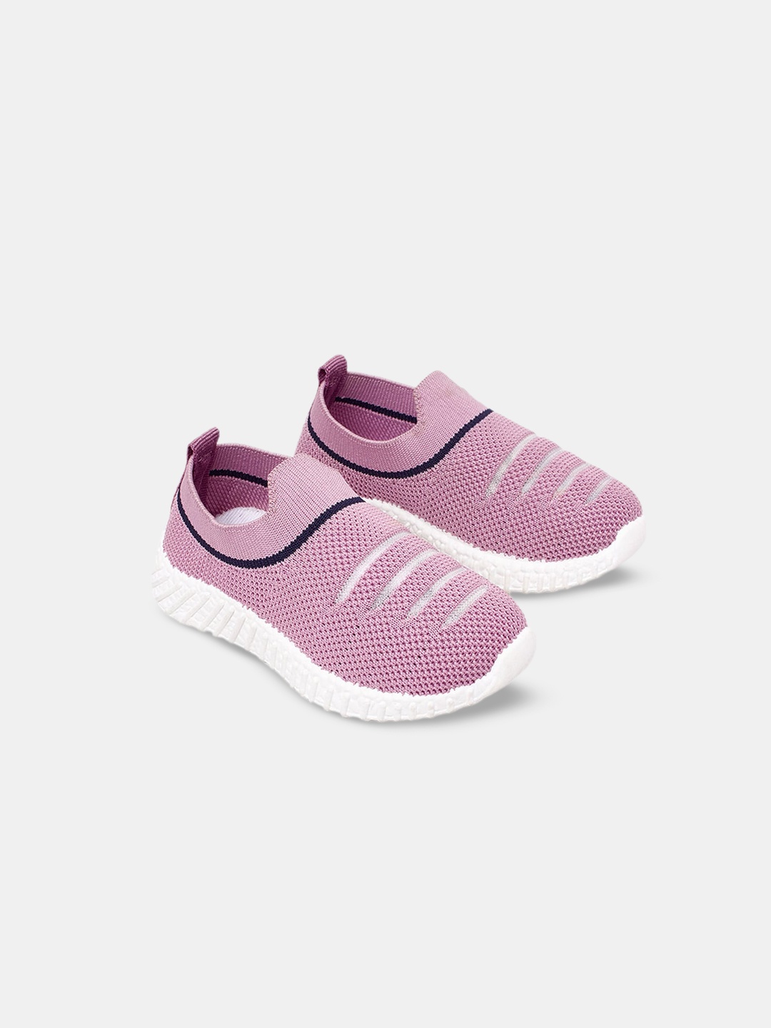 Hopscotch Girls Woven Design Slip-On Sneakers, Pink