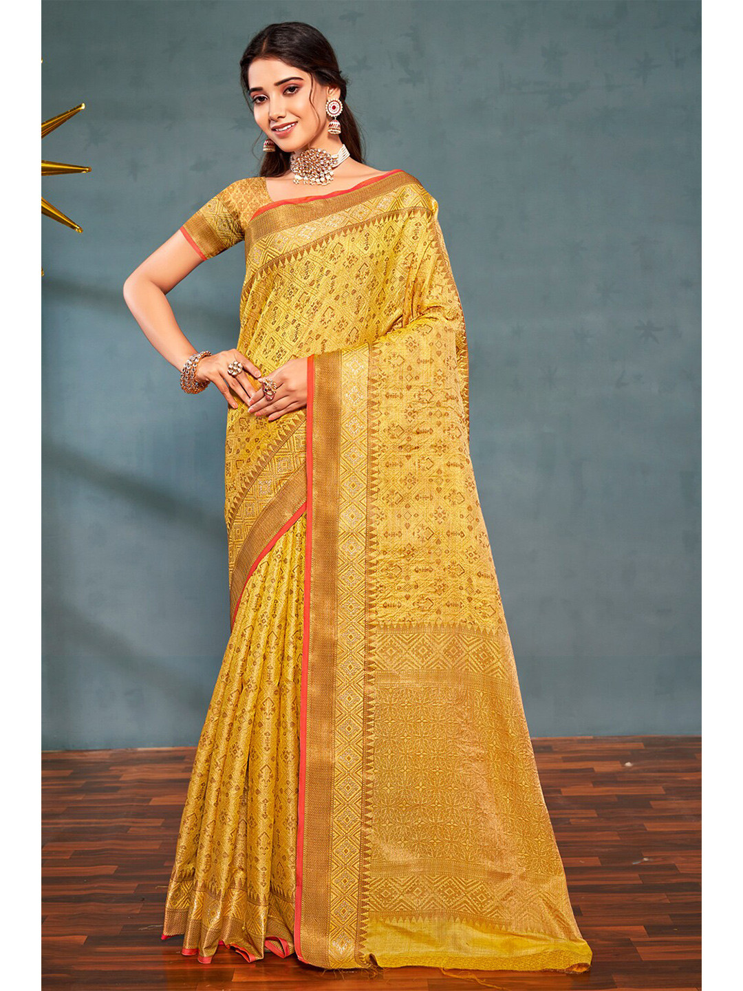 Exclusiva Woven Design Zari Banarasi Saree, Mustard
Exclusiva Woven Design Zari Banarasi Saree, Mustard