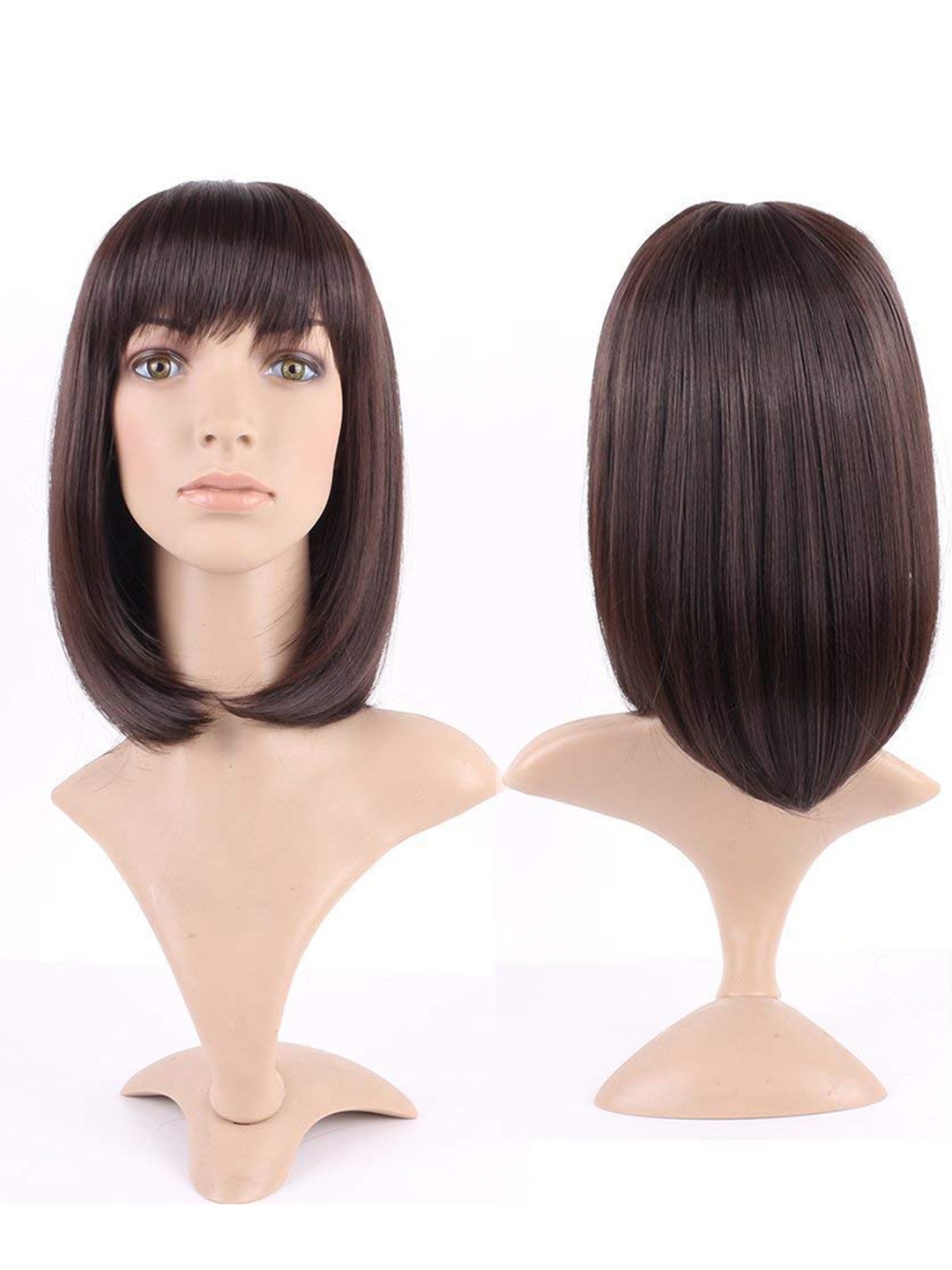 CHANDERKASH Women 14 Inch Synthetic Short Bob Hair Wig with Flat Bangs - Natural Brown
CHANDERKASH Women 14 Inch Synthetic Short Bob Hair Wig with Flat Bangs - Natural Brown