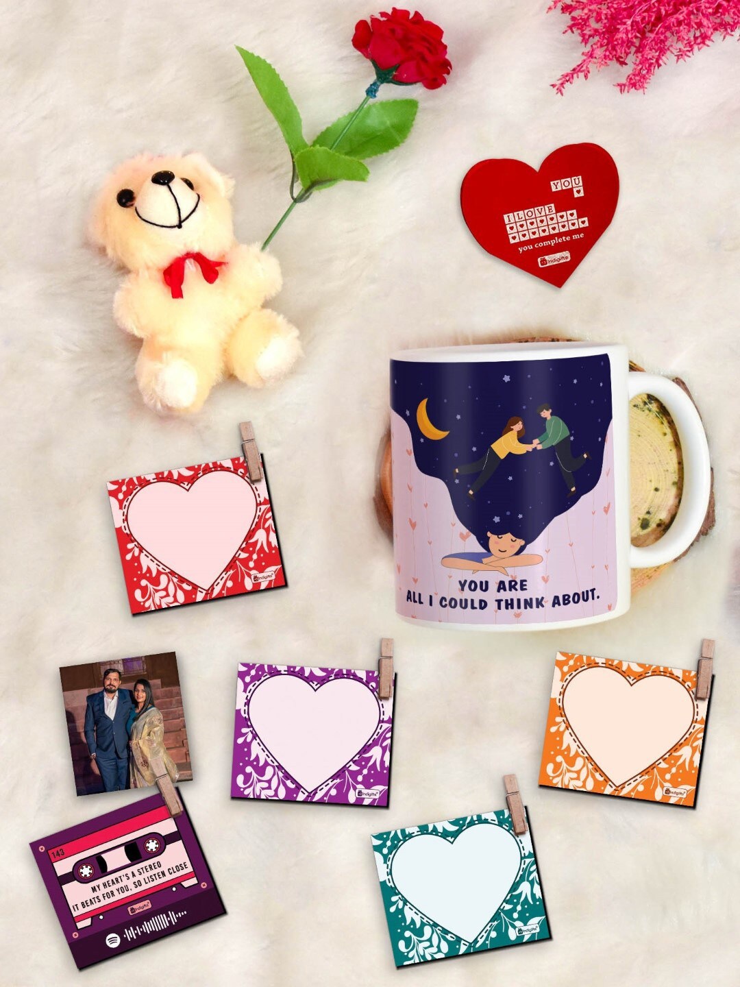 Indigifts 9 Pieces Blue & Rose Coffee Mug and Photo Clip, Rose, Greeting Card and Teddy
Indigifts 9 Pieces Blue & Rose Coffee Mug and Photo Clip, Rose, Greeting Card and Teddy