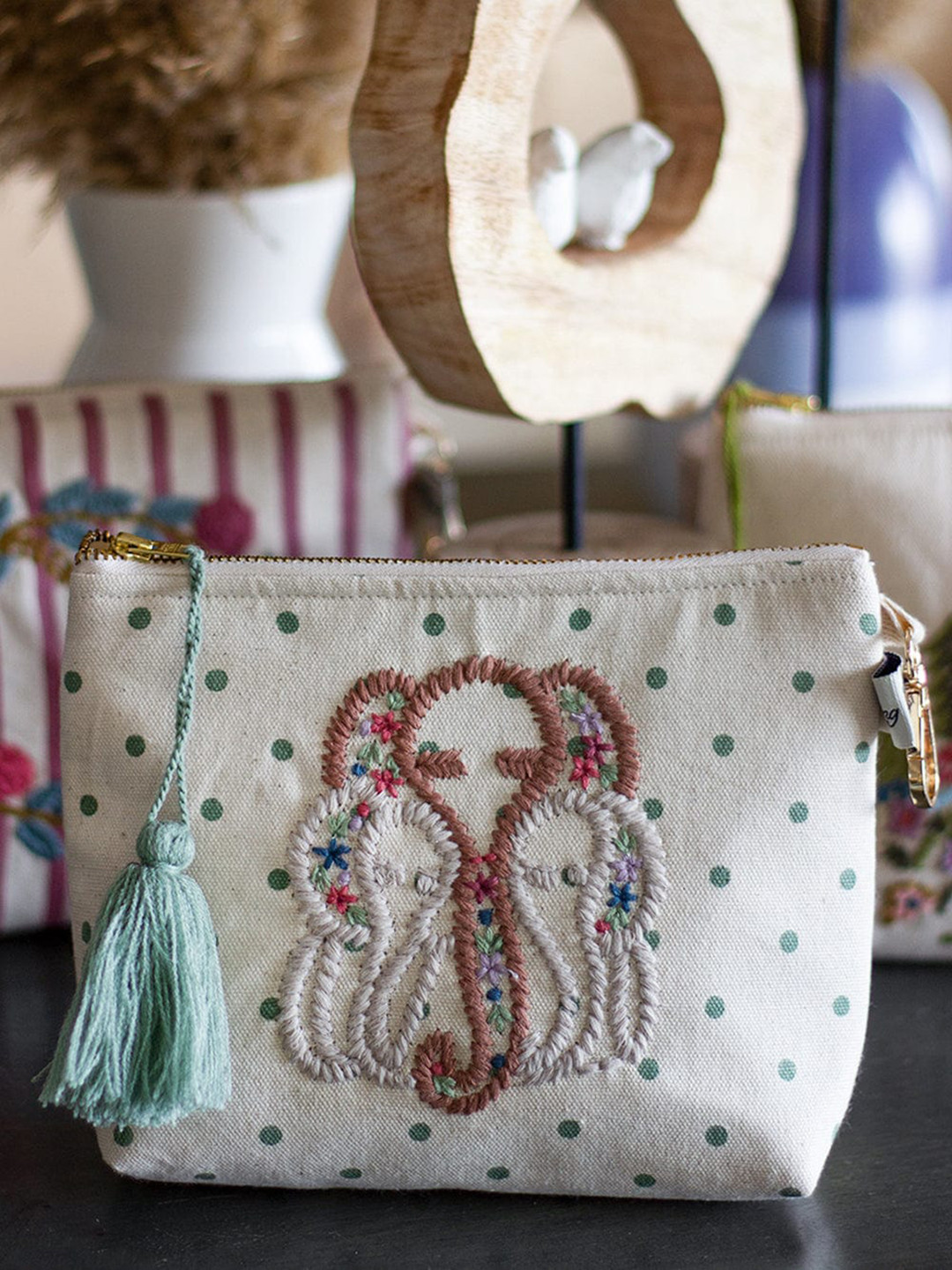 The Wishing Chair Women Ellie Gang Embroidered Pouch, Off white
The Wishing Chair Women Ellie Gang Embroidered Pouch, Off white