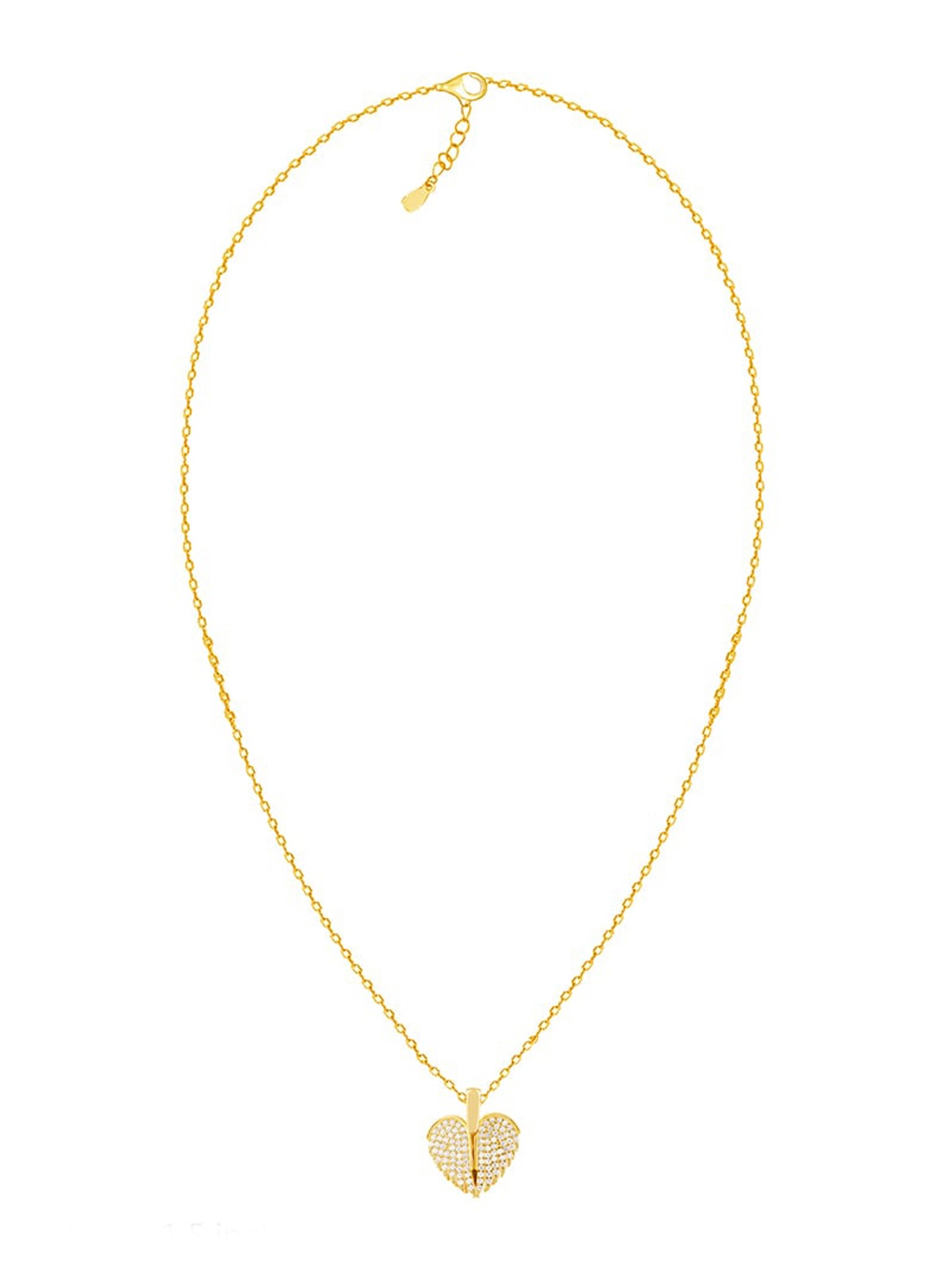 GIVA 92.5 Sterling Gold-Plated CZ Stone-Studded Wings Of Love Pendant With Link Chain
GIVA 92.5 Sterling Gold-Plated CZ Stone-Studded Wings Of Love Pendant With Link Chain