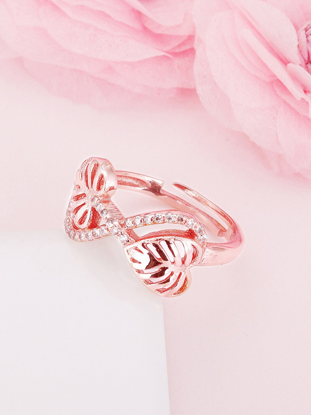 GIVA Rose Gold -Plated 925 Sterling Silver & CZ Studded With Leaves-Charm Finger Ring
GIVA Rose Gold -Plated 925 Sterling Silver & CZ Studded With Leaves-Charm Finger Ring