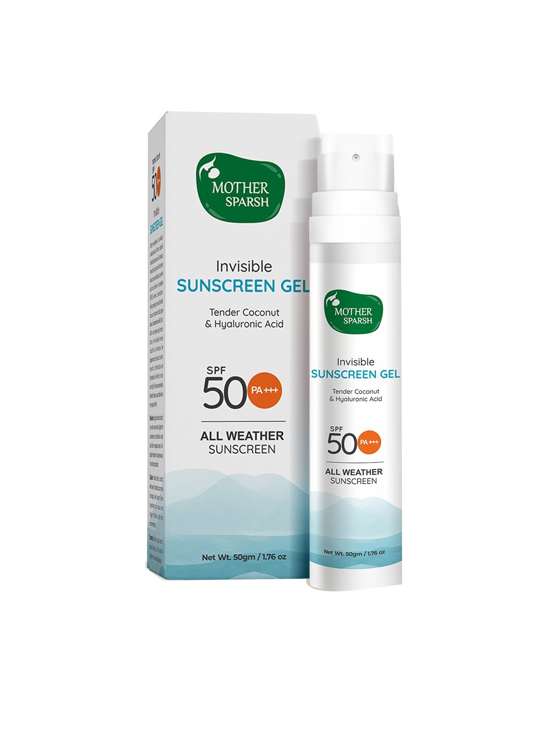 Mother Sparsh Invisible Sunscreen Gel SPF50 with Tender Coconut & Hyaluronic Acid - 50g, White
Mother Sparsh Invisible Sunscreen Gel SPF50 with Tender Coconut & Hyaluronic Acid - 50g, White