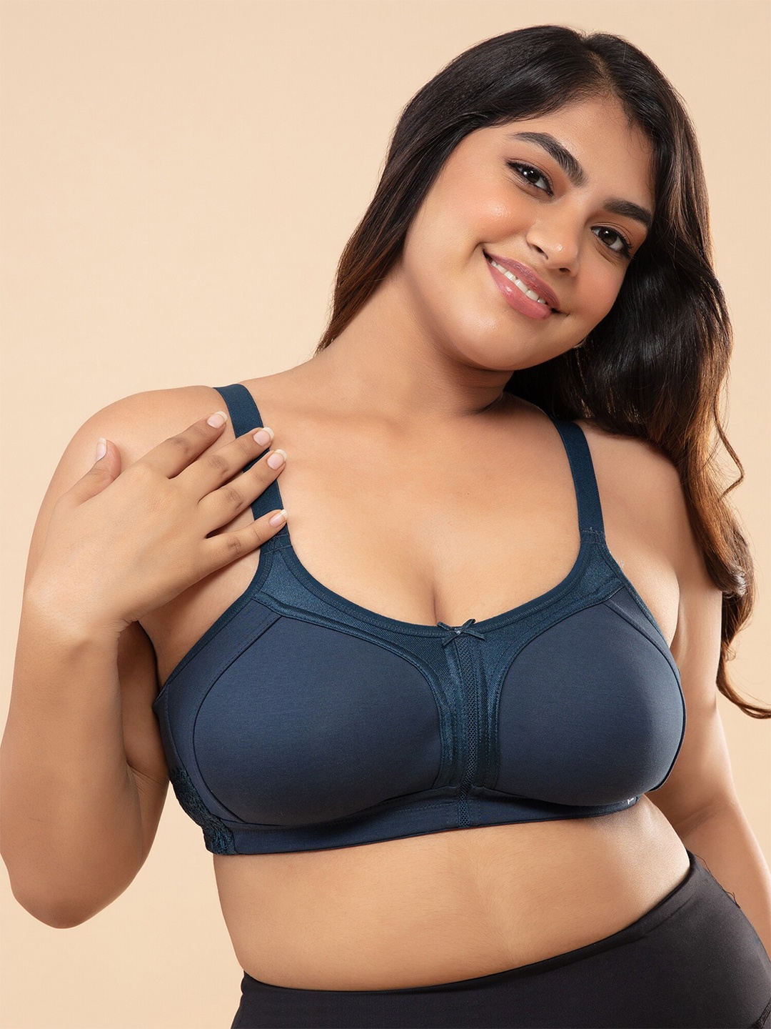 Nykd Plus Size Seamless Full Support M-Frame Cotton Full Coverage Bra - NYB101, Navy blue
Nykd Plus Size Seamless Full Support M-Frame Cotton Full Coverage Bra - NYB101, Navy blue