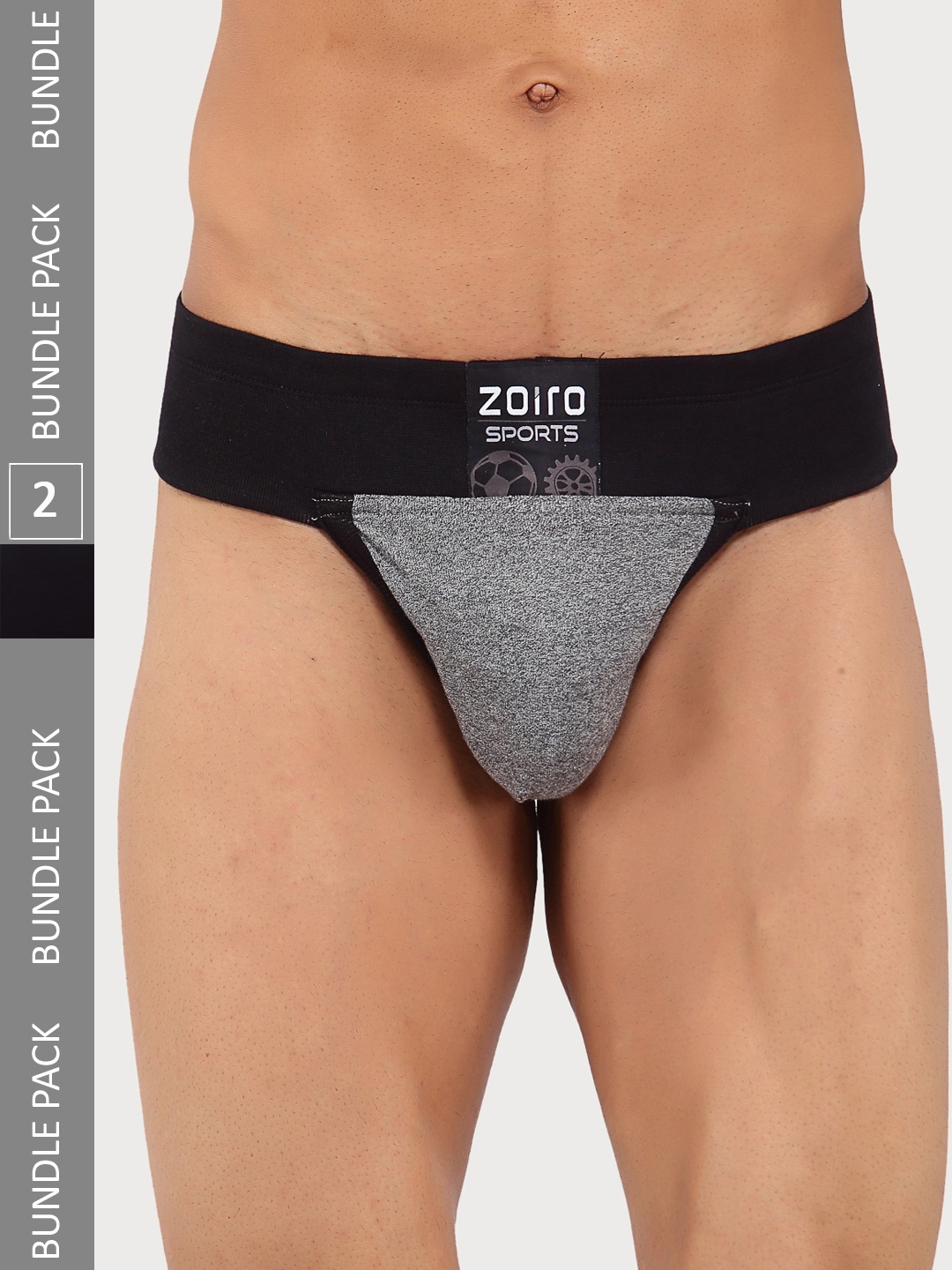 Zoiro Men Pack Of 2 Mid-Rise Basic Briefs SPORTSGYMSUPPORTERIE-514Black+GreyJaspe, Brown
Zoiro Men Pack Of 2 Mid-Rise Basic Briefs SPORTSGYMSUPPORTERIE-514Black+GreyJaspe, Brown