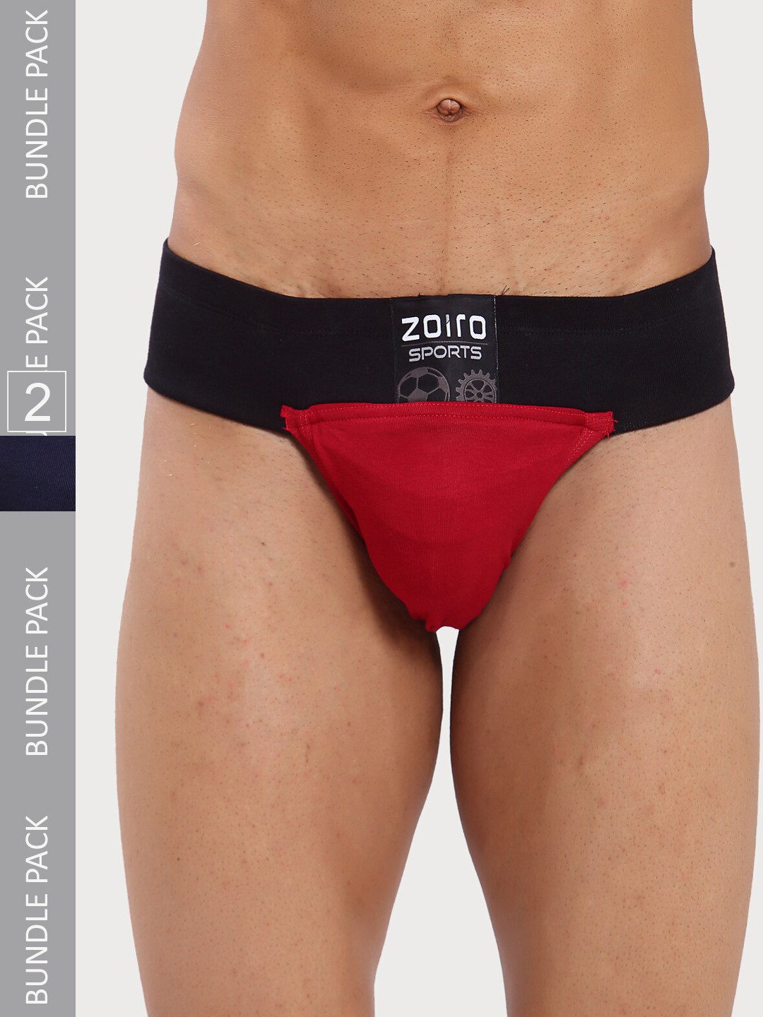 Zoiro Men Pack Of 2 Low Rise Basic Briefs SPORTSGYMSUPPORTERIE-514ChineseRed+Navy, Navy blue
Zoiro Men Pack Of 2 Low Rise Basic Briefs SPORTSGYMSUPPORTERIE-514ChineseRed+Navy, Navy blue