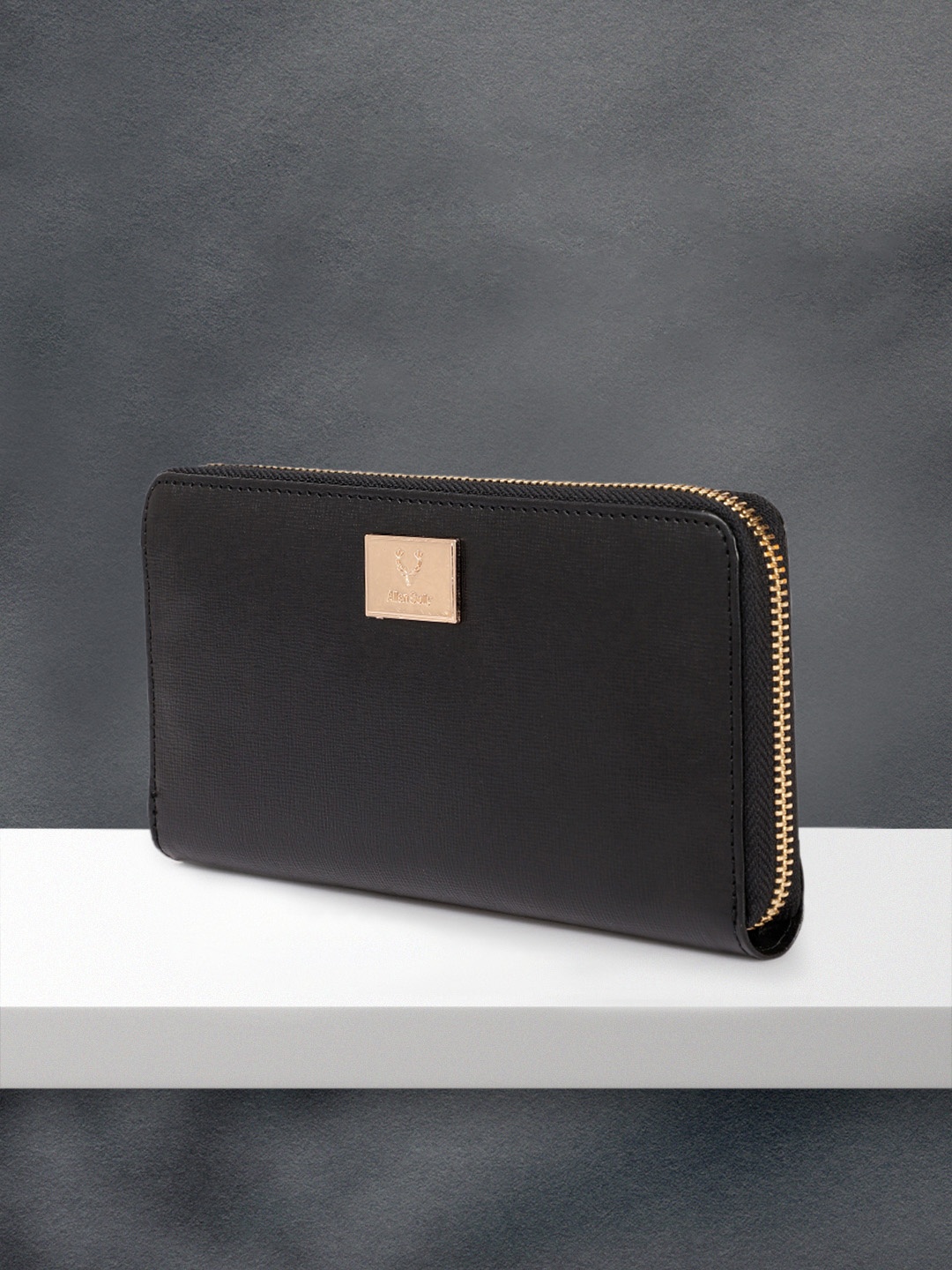 Allen Solly Women Zip Around Wallet, Black
