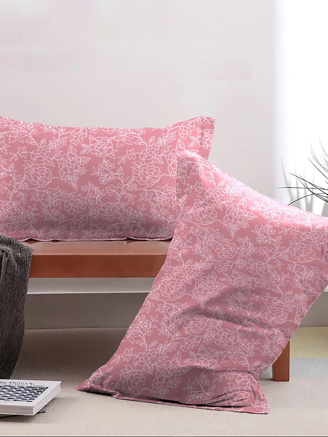 MYTRIDENT Feather Tales Pink White 2 Piece Floral Print Pure Cotton 144 TC Pillow Covers
MYTRIDENT Feather Tales Pink White 2 Piece Floral Print Pure Cotton 144 TC Pillow Covers