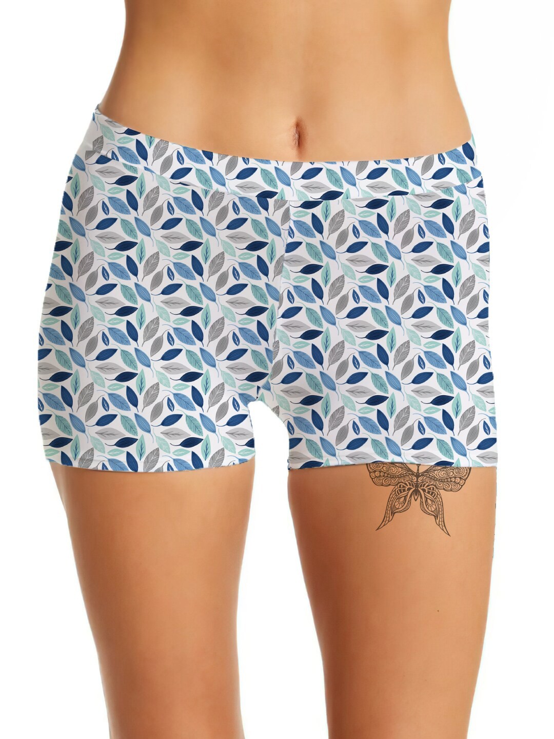 mezmoda Women Floral Printed Anti-Microbial Boy Shorts Briefs, White