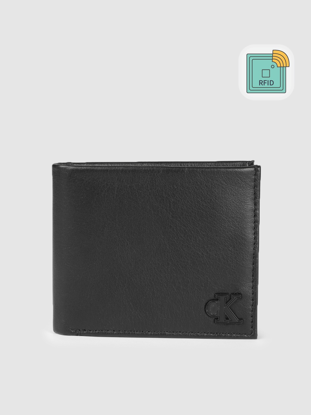 Calvin Klein Men Leather Two Fold Wallet, Black