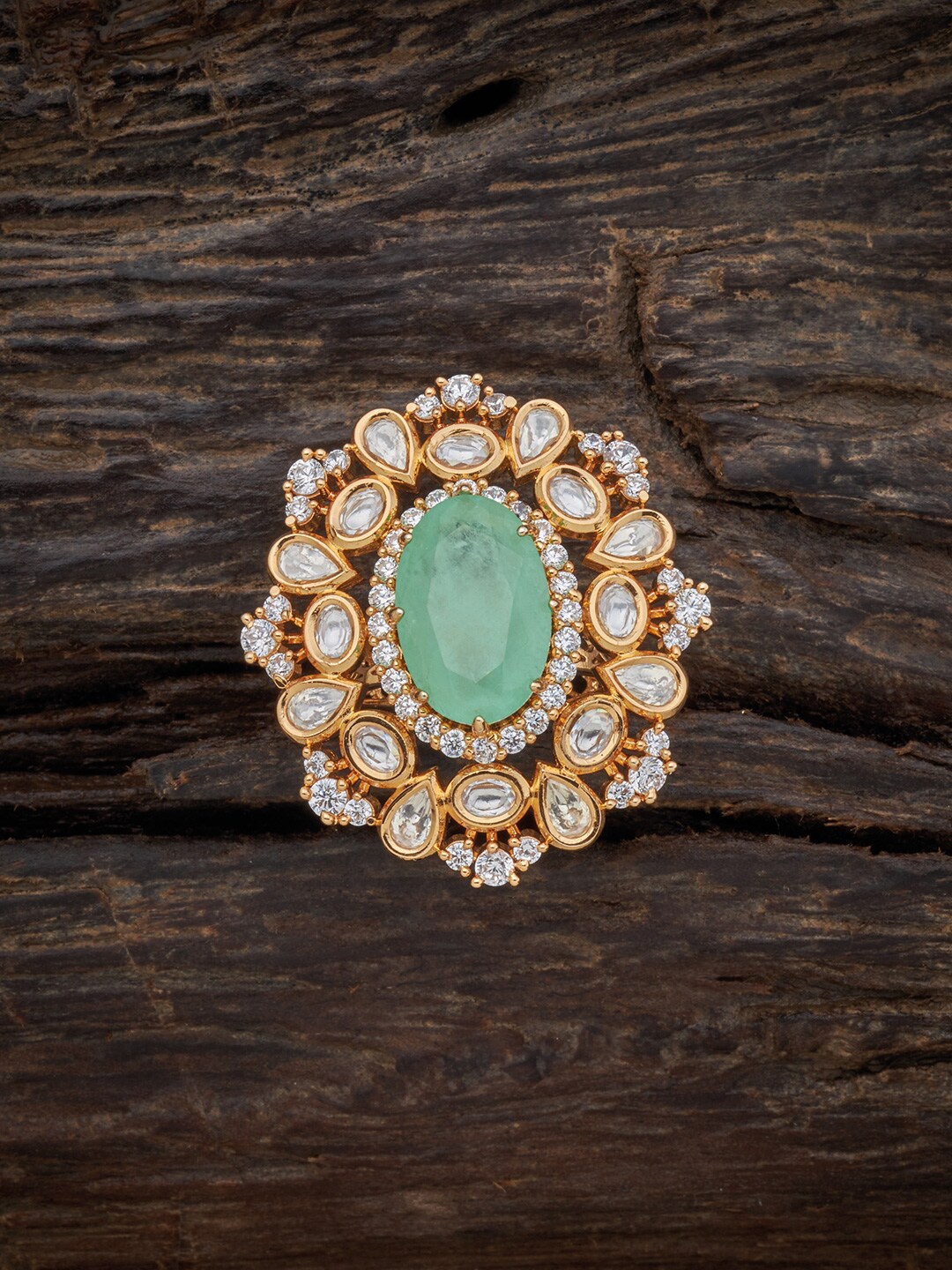 Kushal's Fashion Jewellery Gold-Plated Kundan Studded Adjustable Finger Ring, Sea green
Kushal's Fashion Jewellery Gold-Plated Kundan Studded Adjustable Finger Ring, Sea green