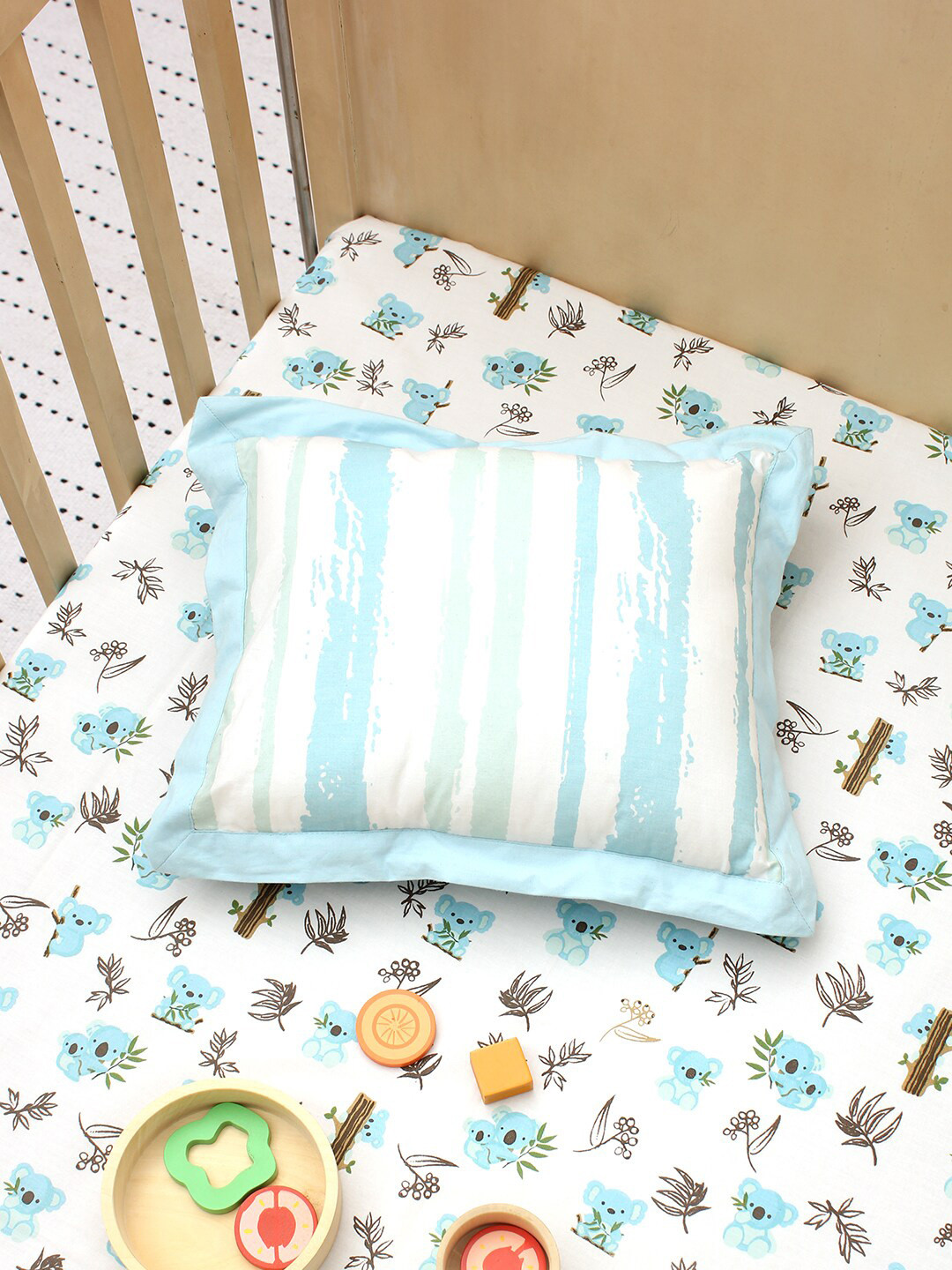 House This The Curious Koala Kids White & Blue Printed Cotton Pillow Cover With Filler
House This The Curious Koala Kids White & Blue Printed Cotton Pillow Cover With Filler