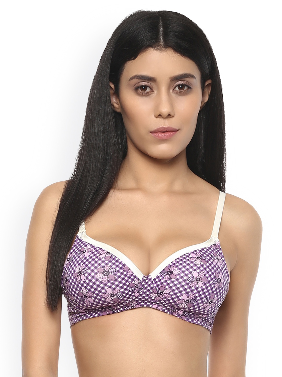 SOIE Semi/Medium Coverage Padded Non-Wired Satin Panelled Cotton Spandex T-shirt Bra, Purple
SOIE Semi/Medium Coverage Padded Non-Wired Satin Panelled Cotton Spandex T-shirt Bra, Purple